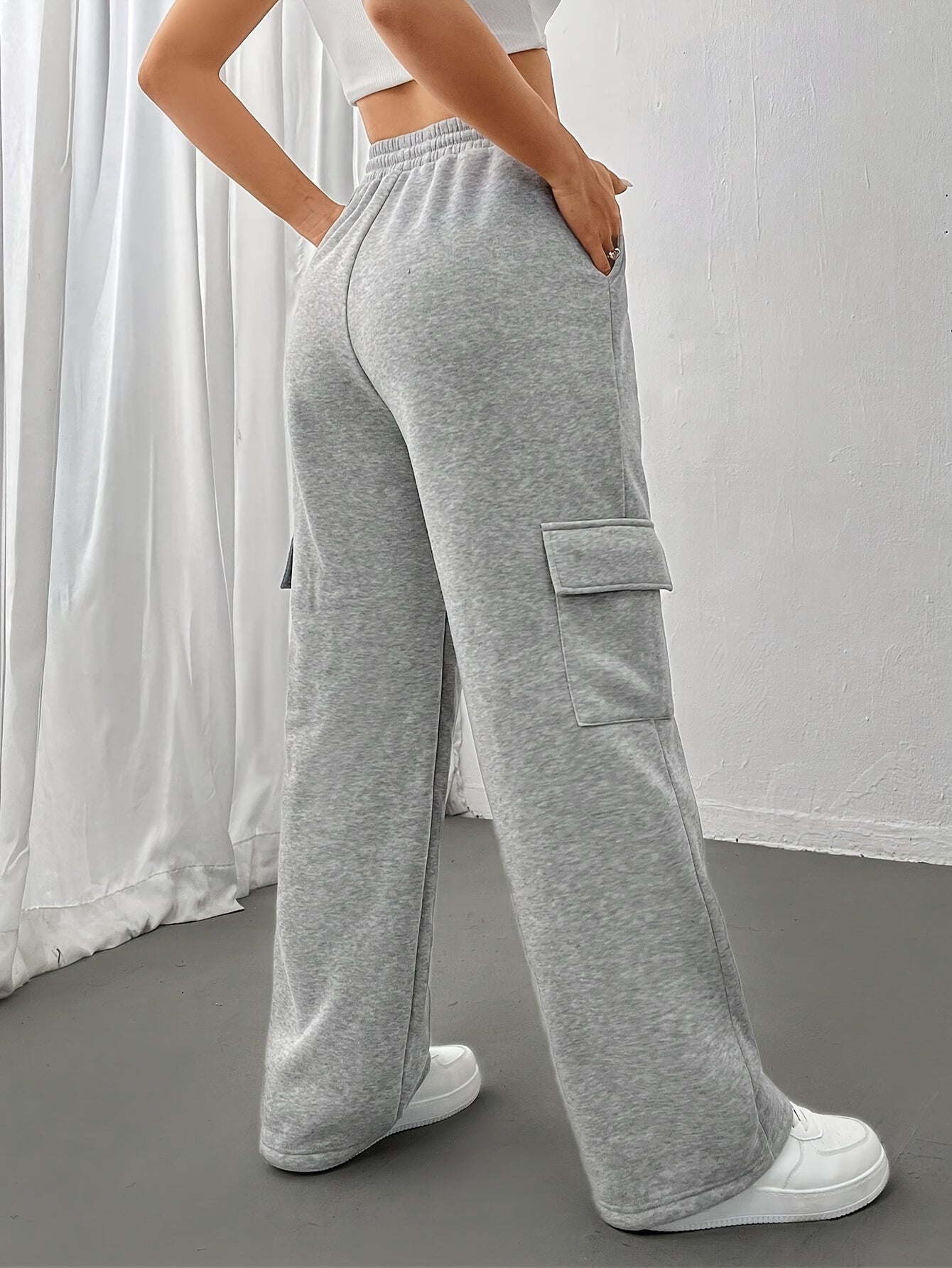 Baggy trouser pants for women (Light Grey)