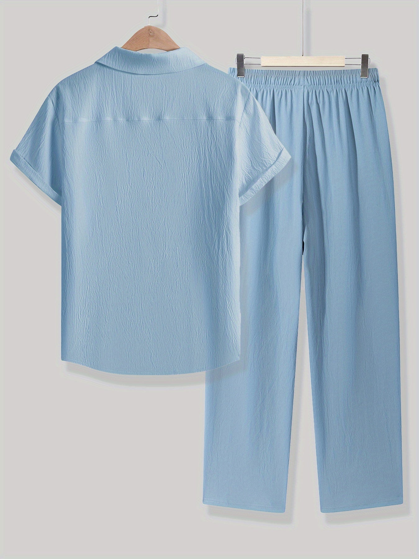 Wrinkle tracksuit for men's (sky blue)