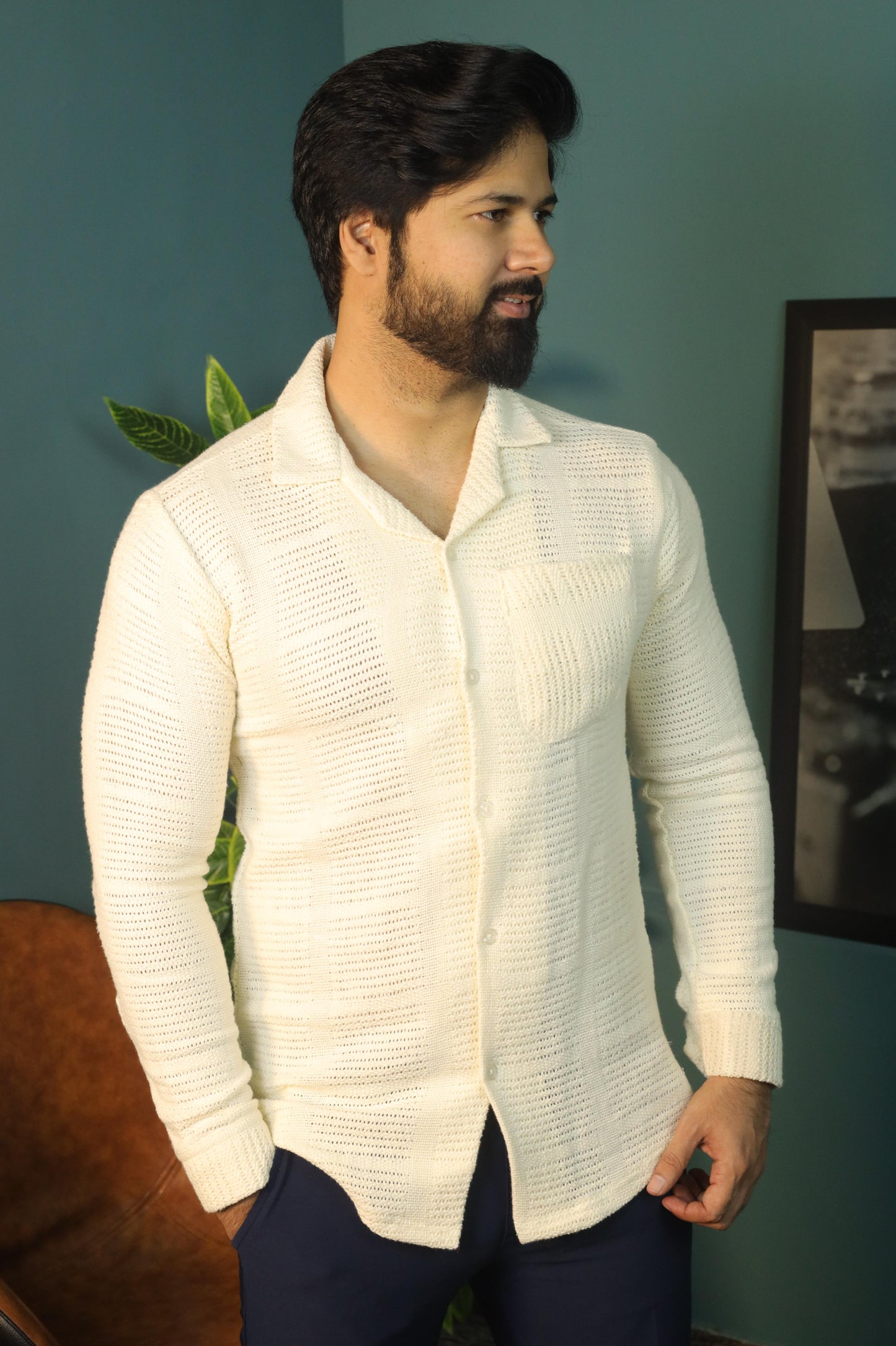 Textured Crochet Shirt- Careem