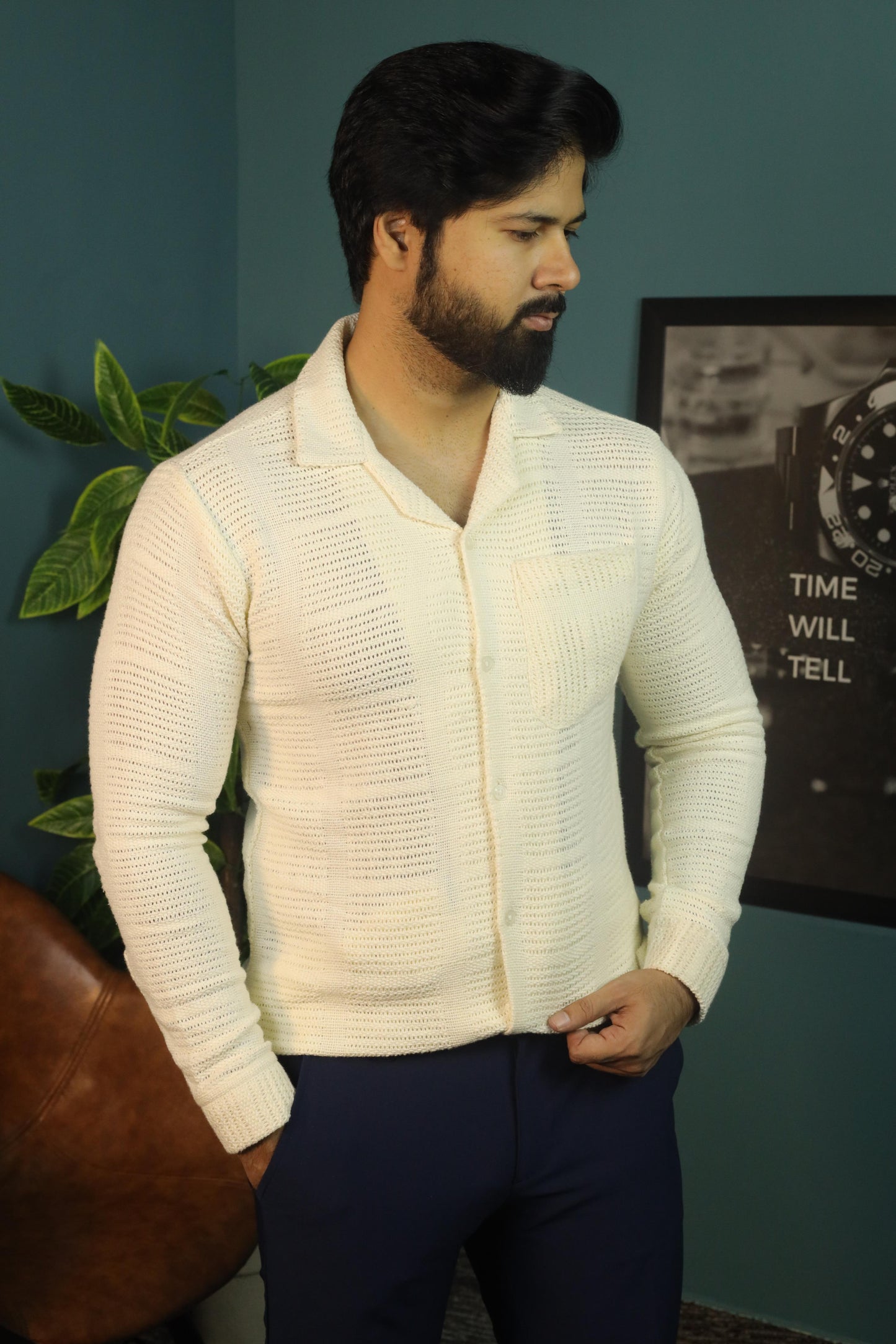 Textured Crochet Shirt- Careem