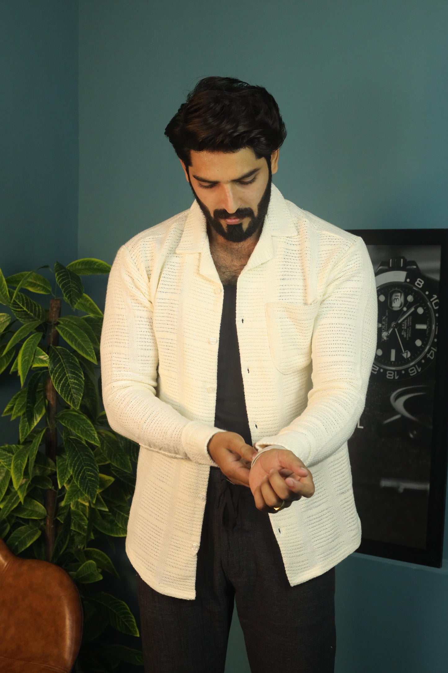 Textured Crochet Shirt- Careem