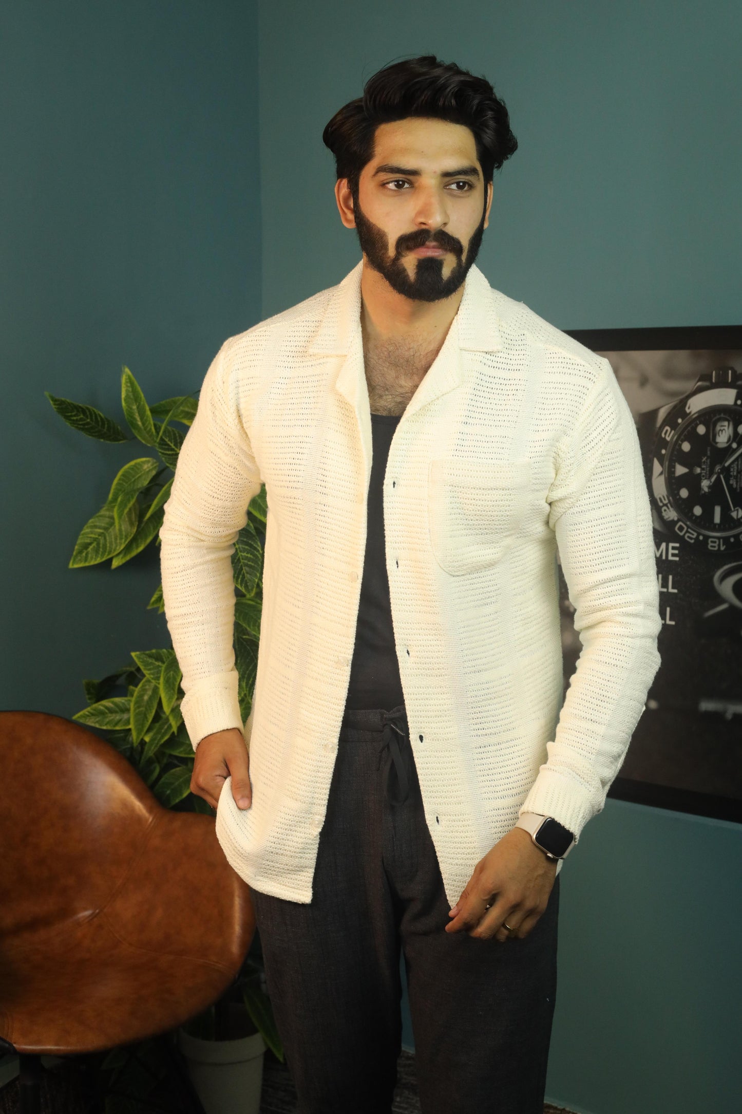 Textured Crochet Shirt- Careem