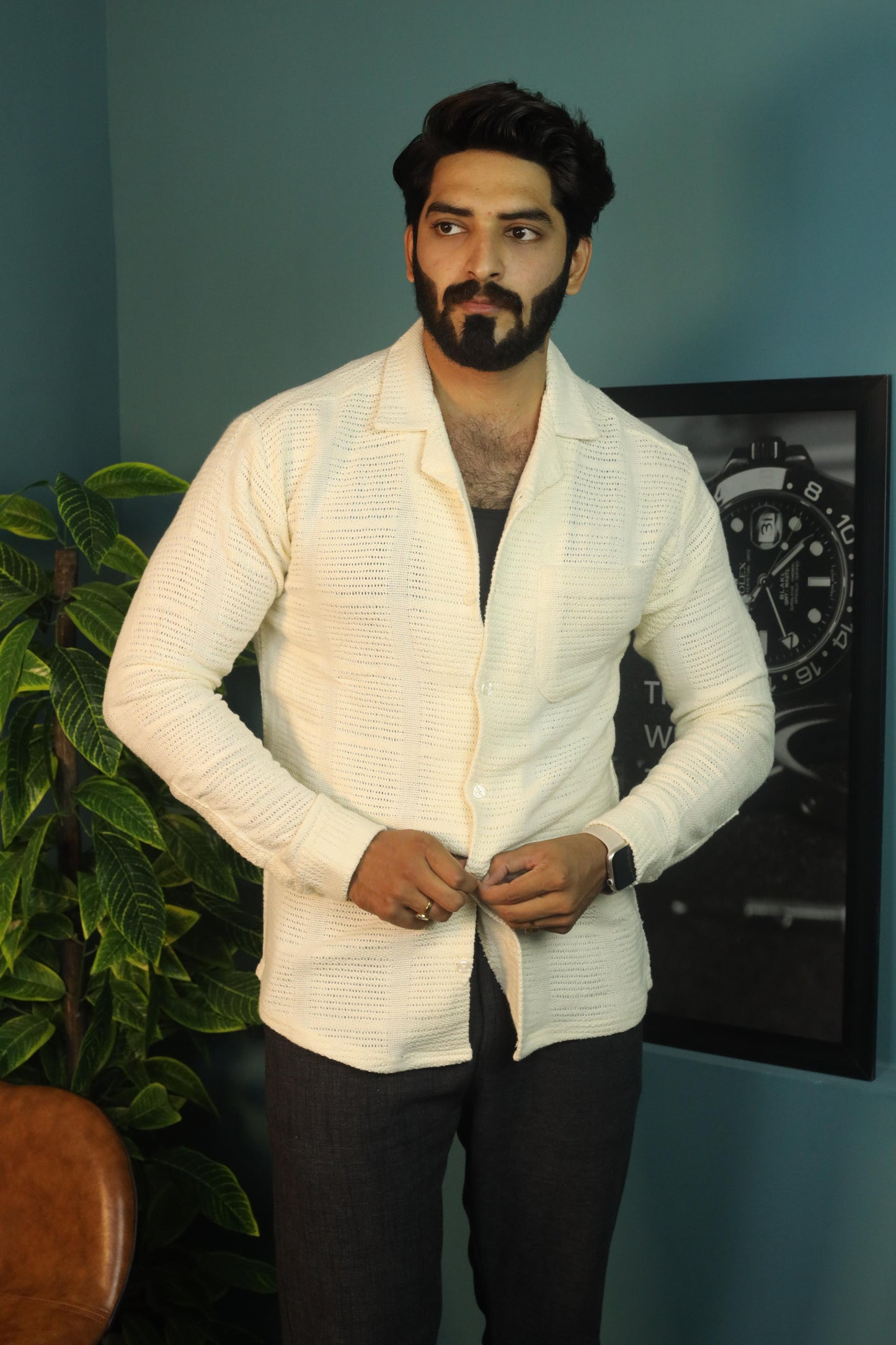 Textured Crochet Shirt- Careem