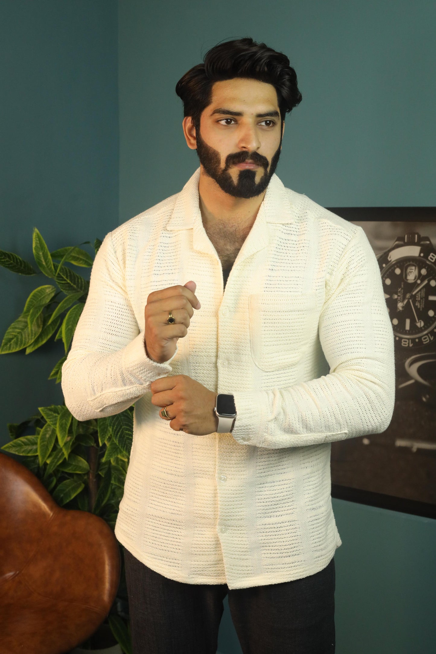 Textured Crochet Shirt- Careem