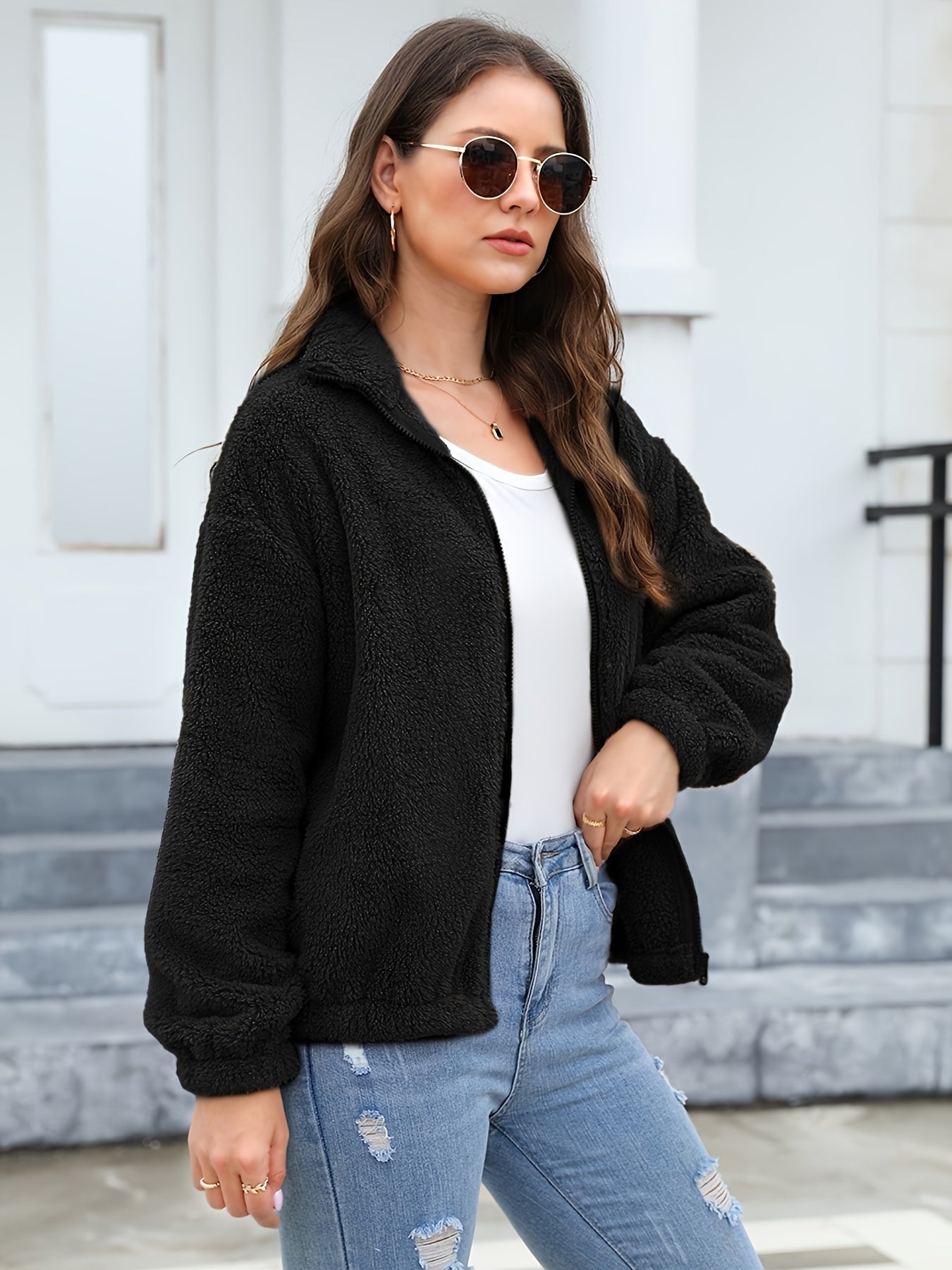 Miami ladies Winter coat- Soft Sherpa (Black)