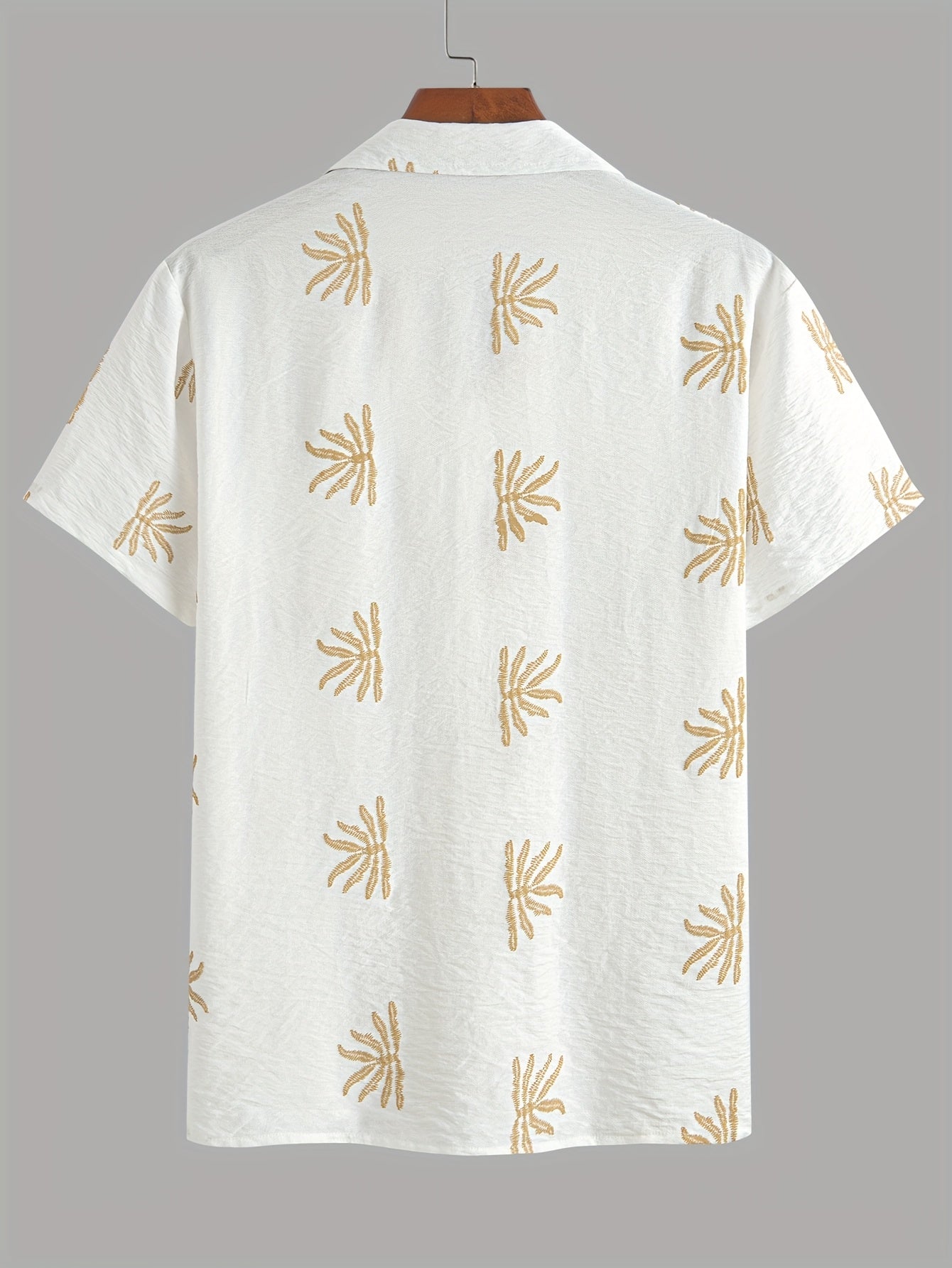 Floral embroidered shirt for men's (White)