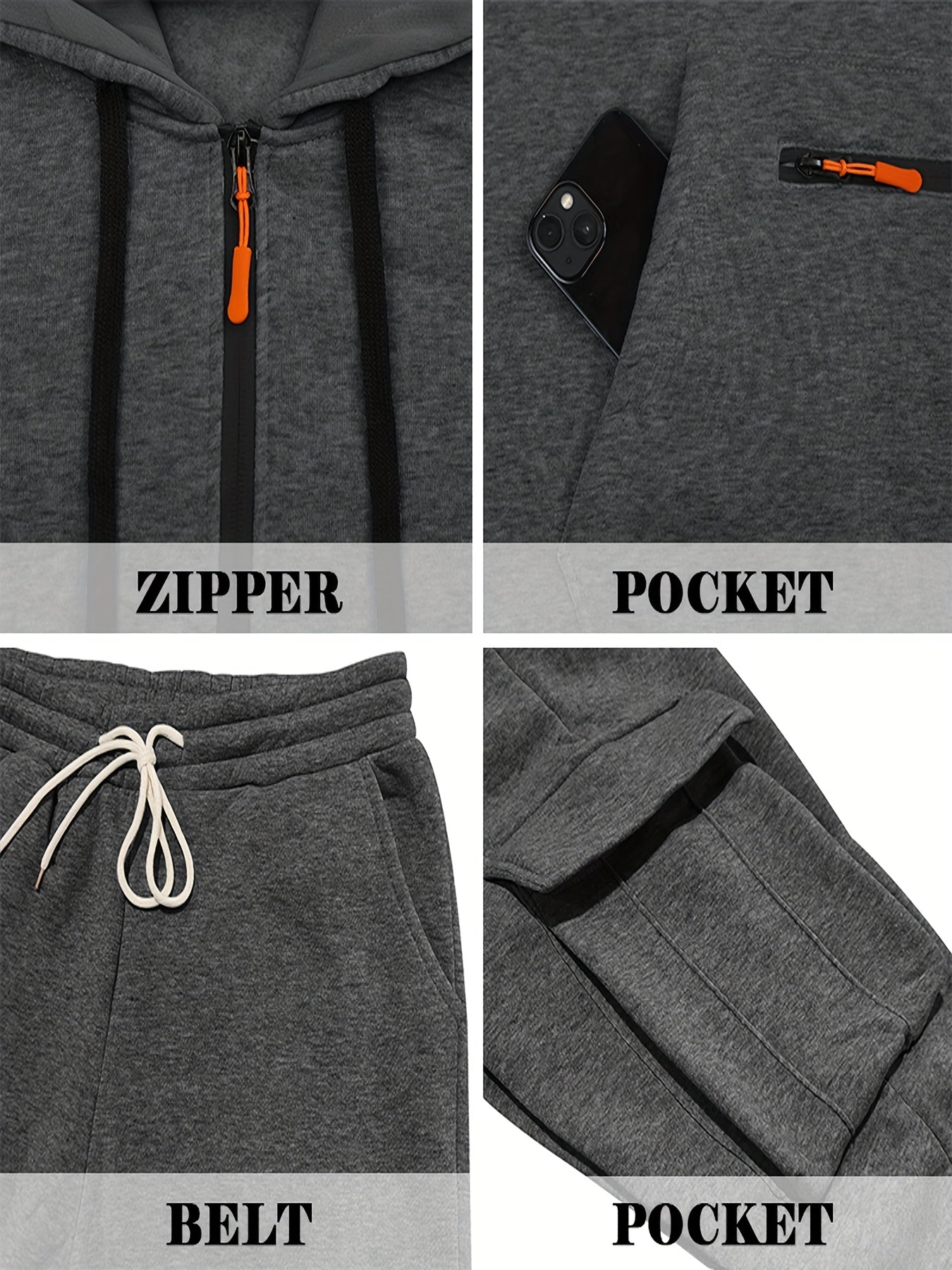 Zipper tracksuit for winter (grey)