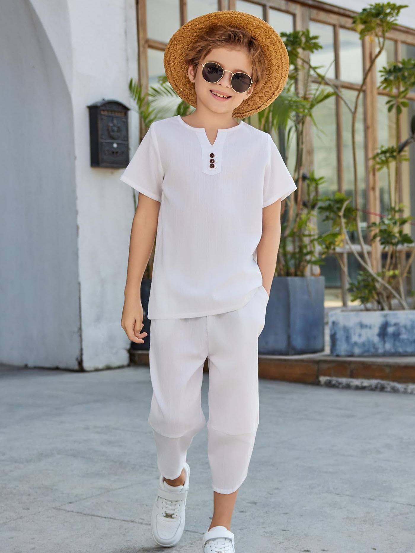 Indian style tracksuit for boys and kids (White)