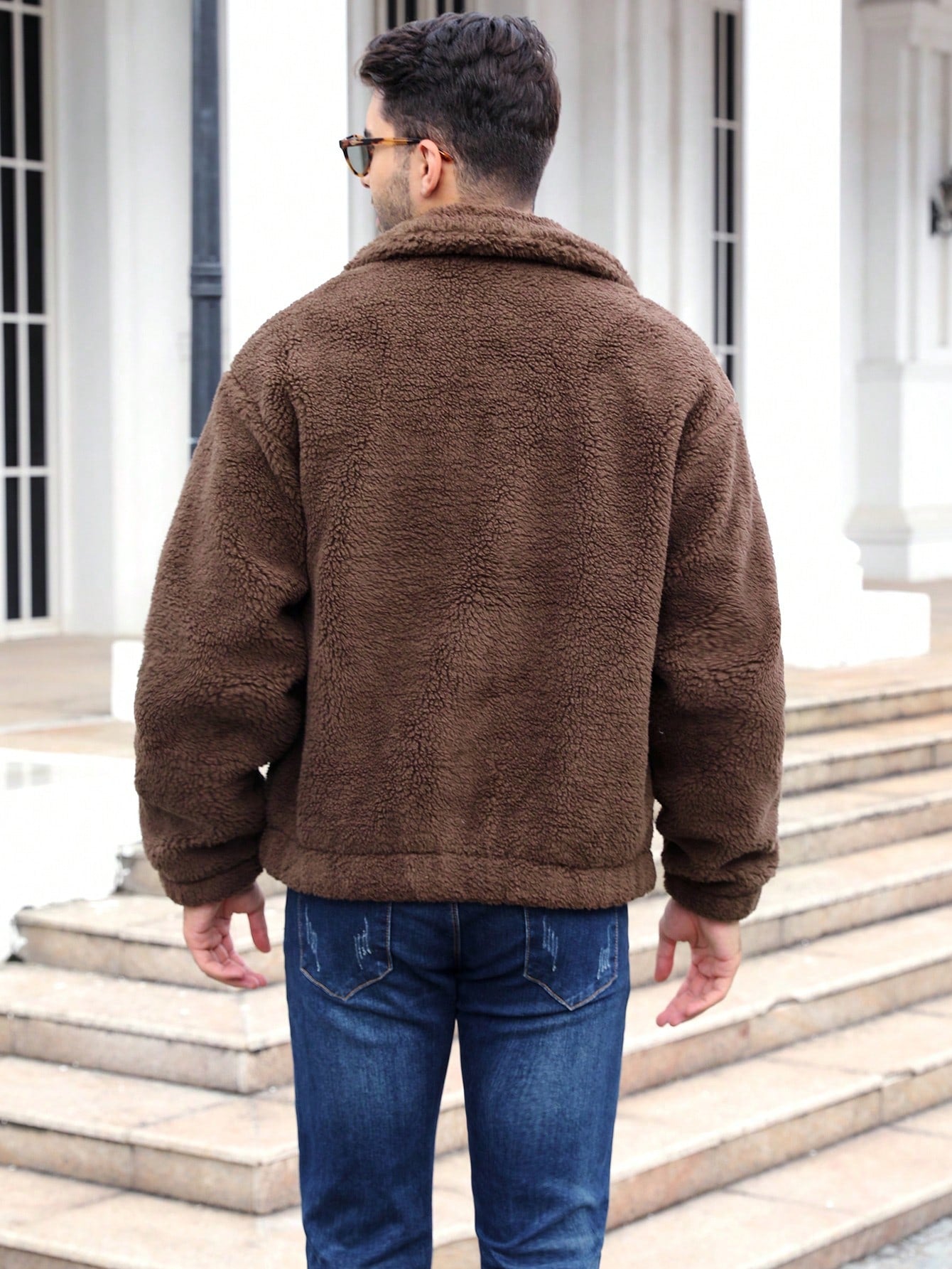 Zip up Sherpa Teddy Jacket- Brown