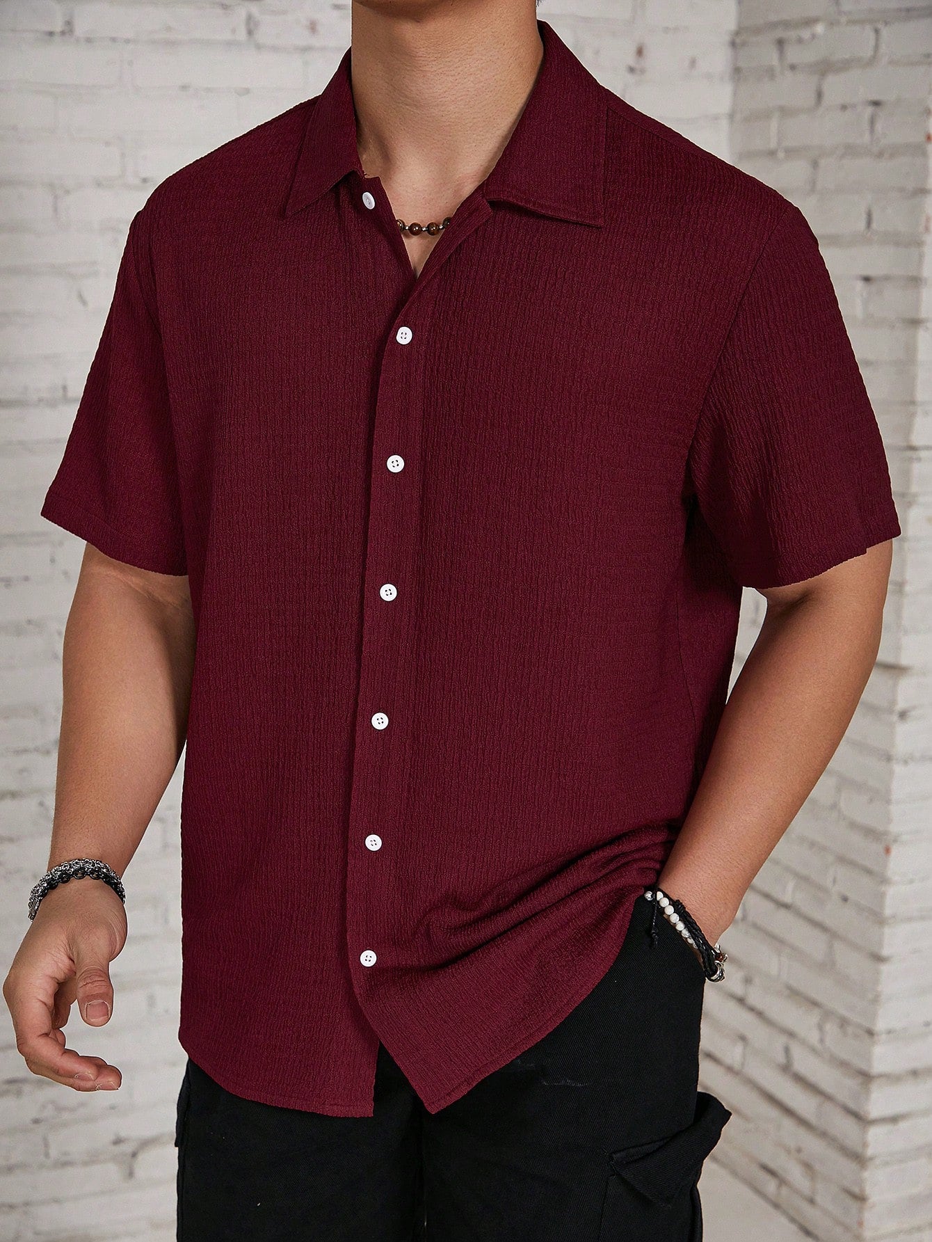 Muslin Half sleeves shirt- Rusty Rose