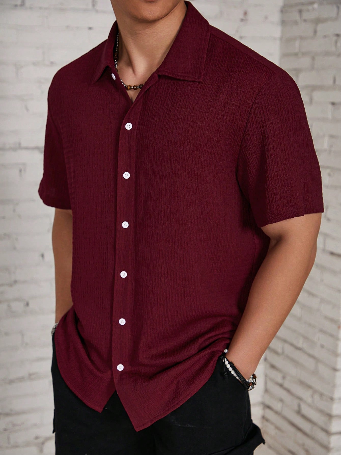Muslin Half sleeves shirt- Rusty Rose