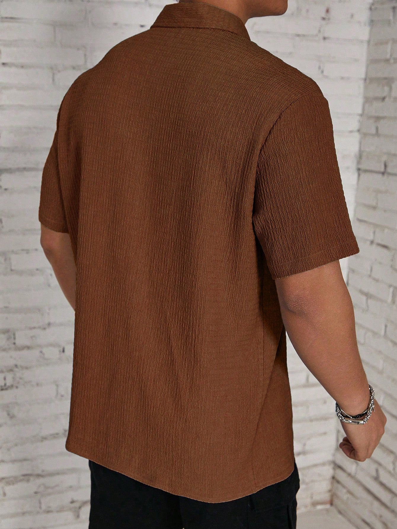 Muslin Half sleeves shirt- Brown