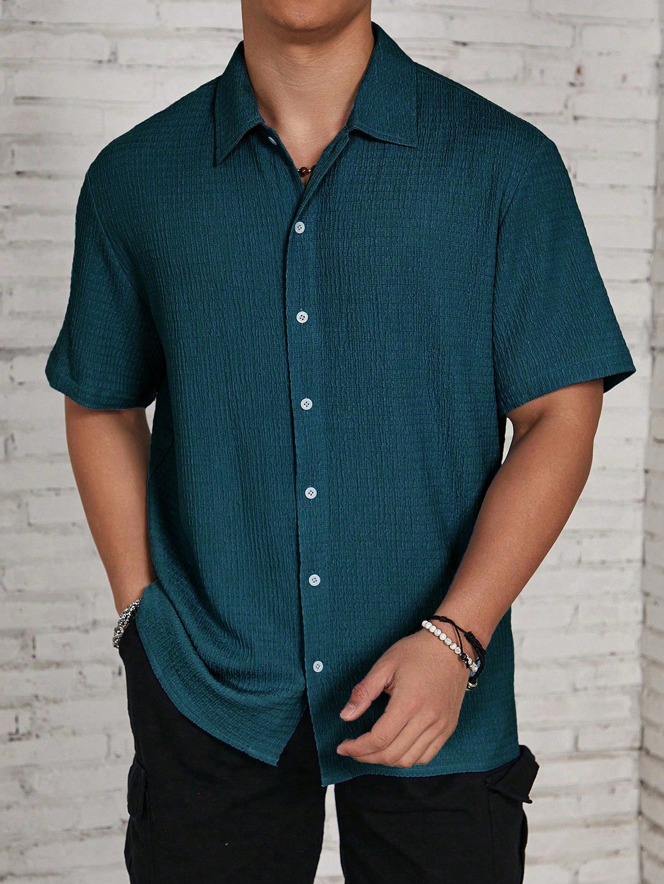 Muslin Half sleeves shirt- zinc