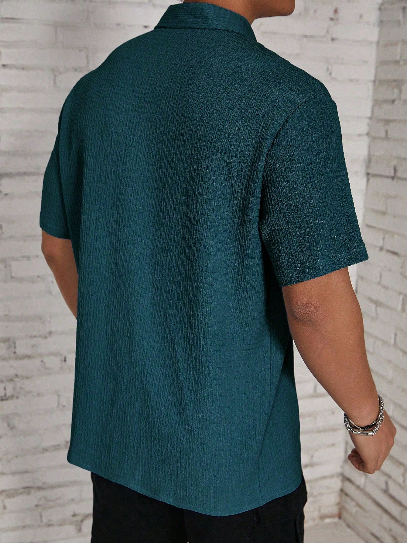 Muslin Half sleeves shirt- zinc