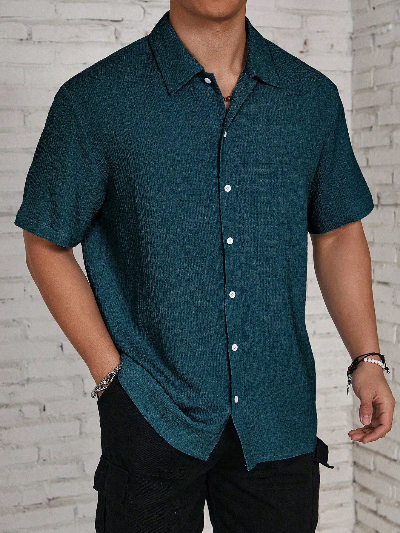 Muslin Half sleeves shirt- zinc