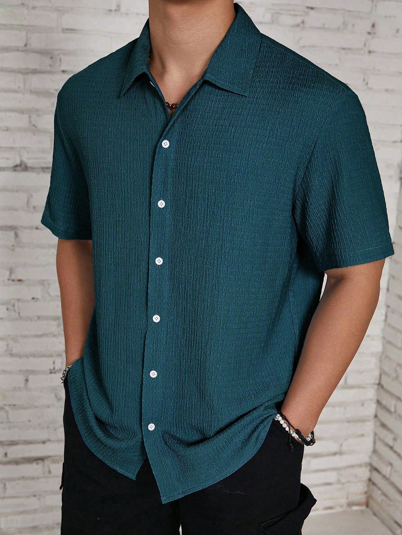 Muslin Half sleeves shirt- zinc