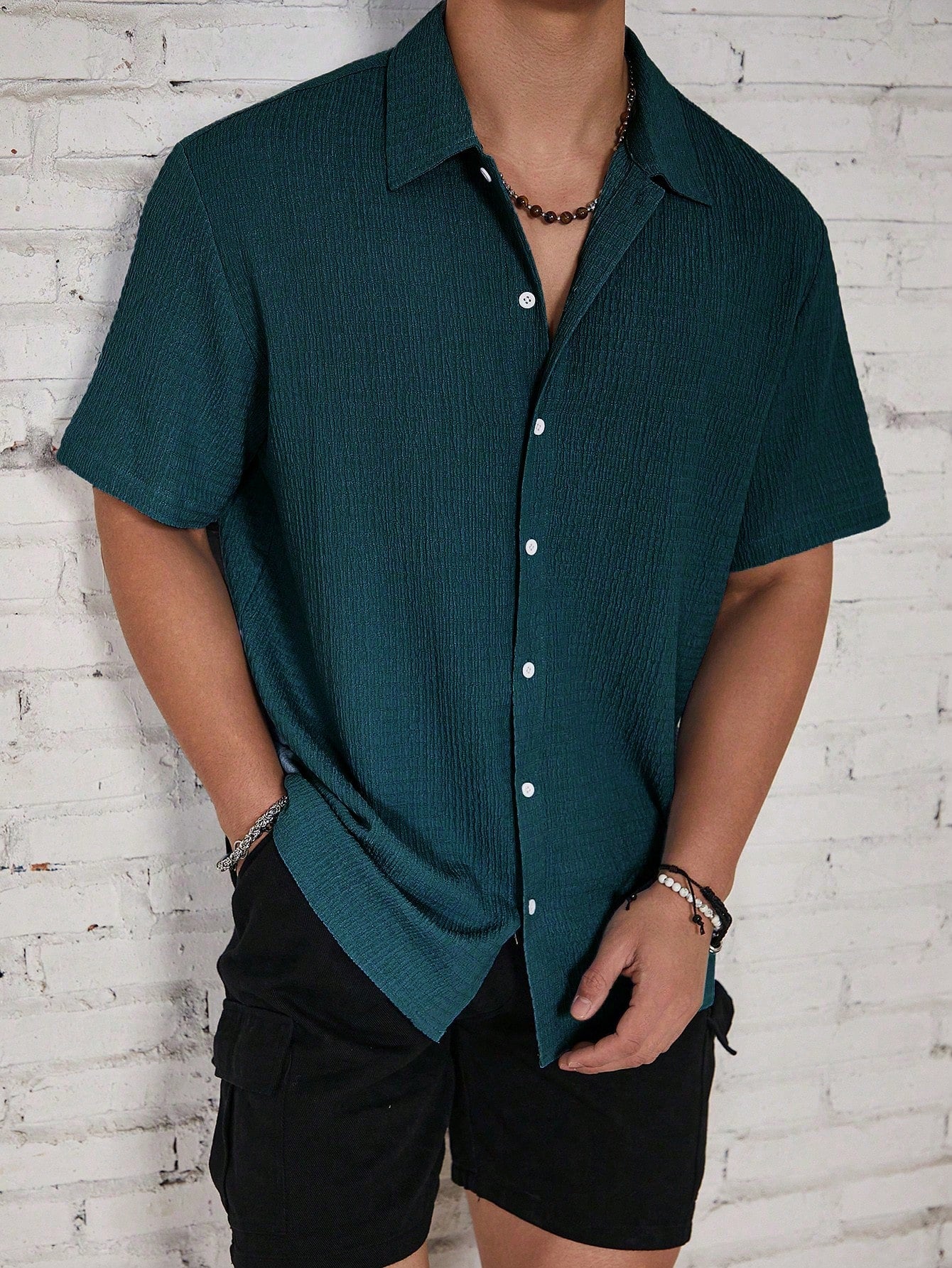 Muslin Half sleeves shirt- zinc