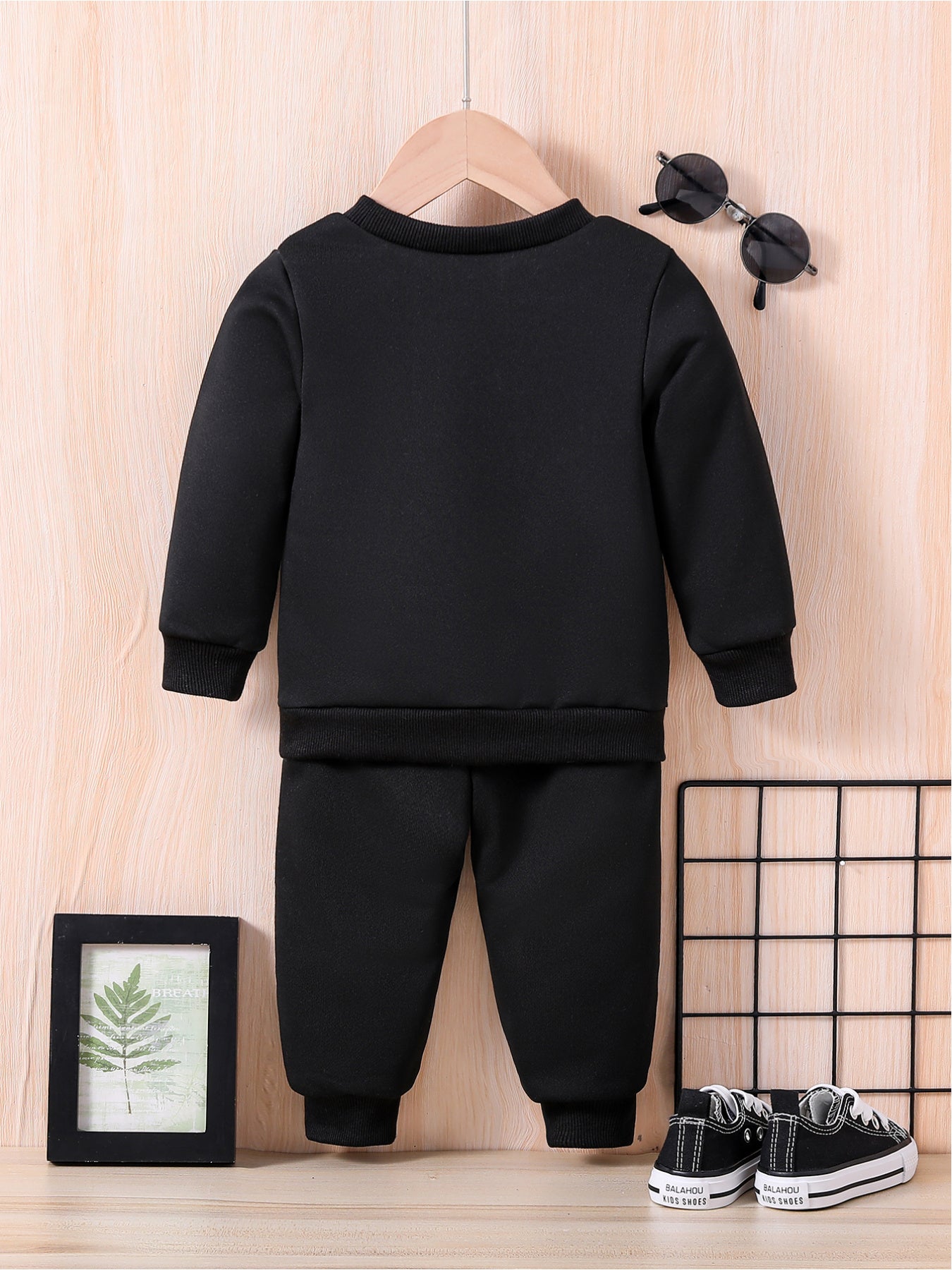 Mom + Dad tracksuit for girls (Black)