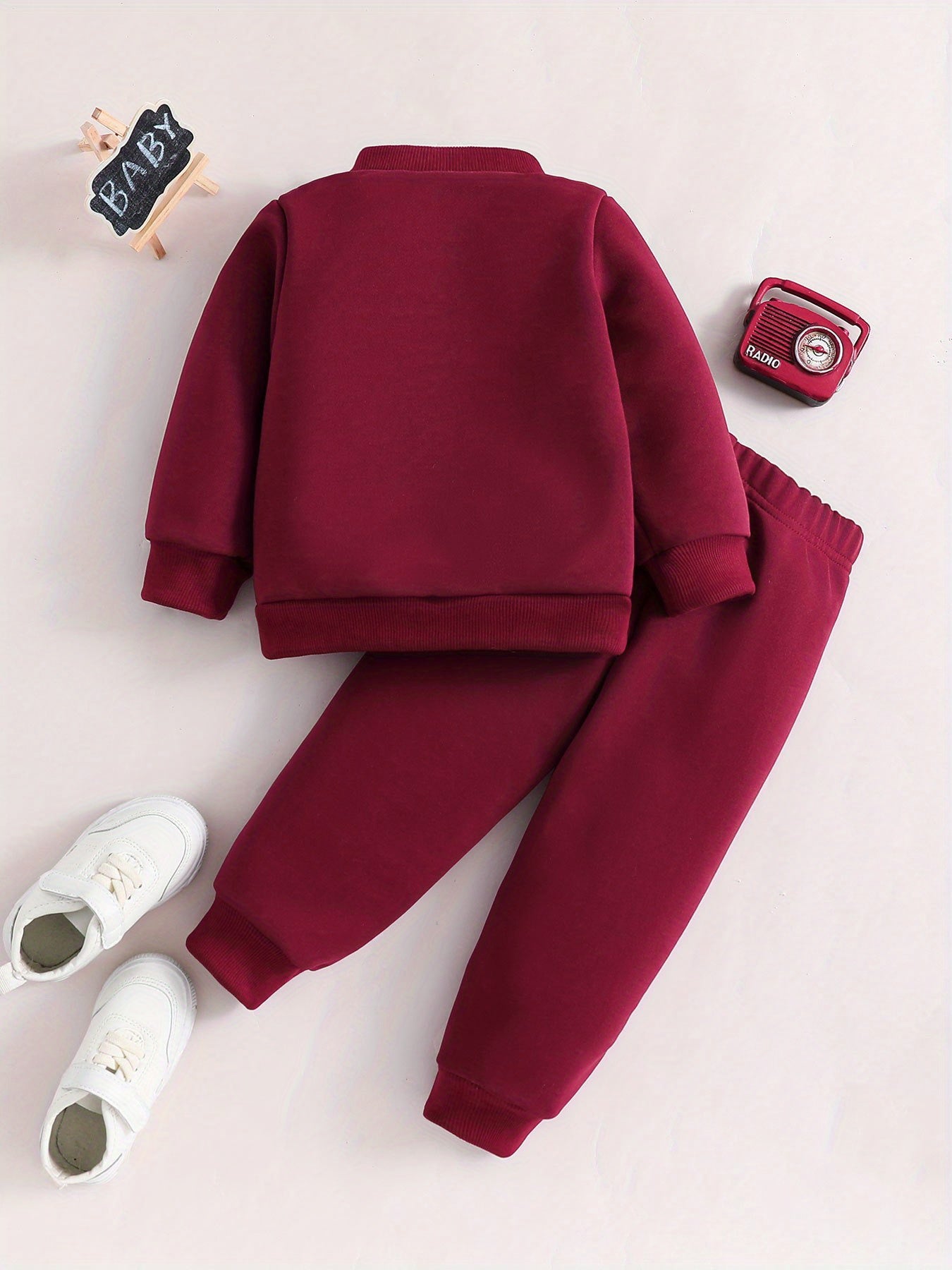 Mom + Dad tracksuit for girls (Burgundy)