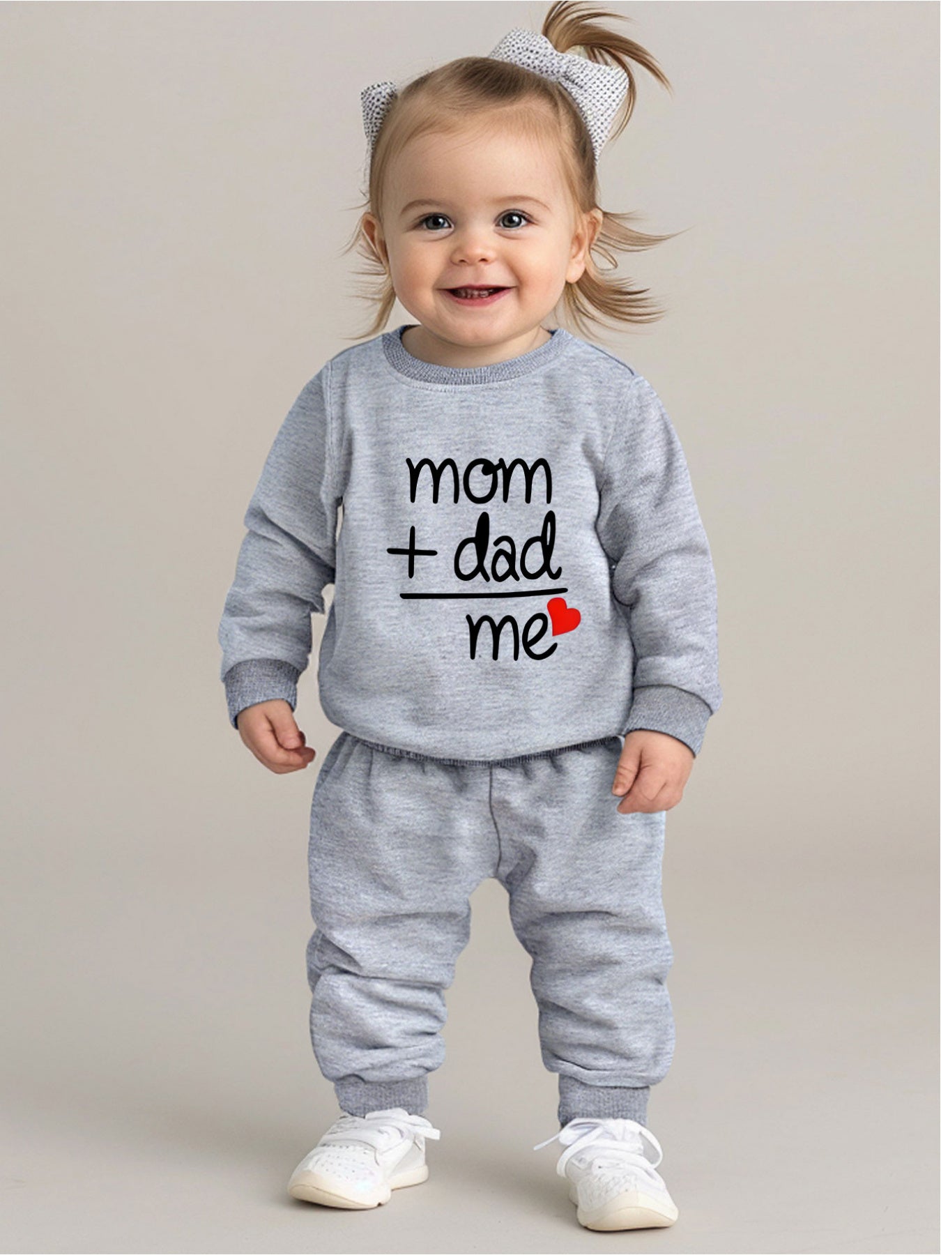 Mom + Dad tracksuit for girls (Grey)