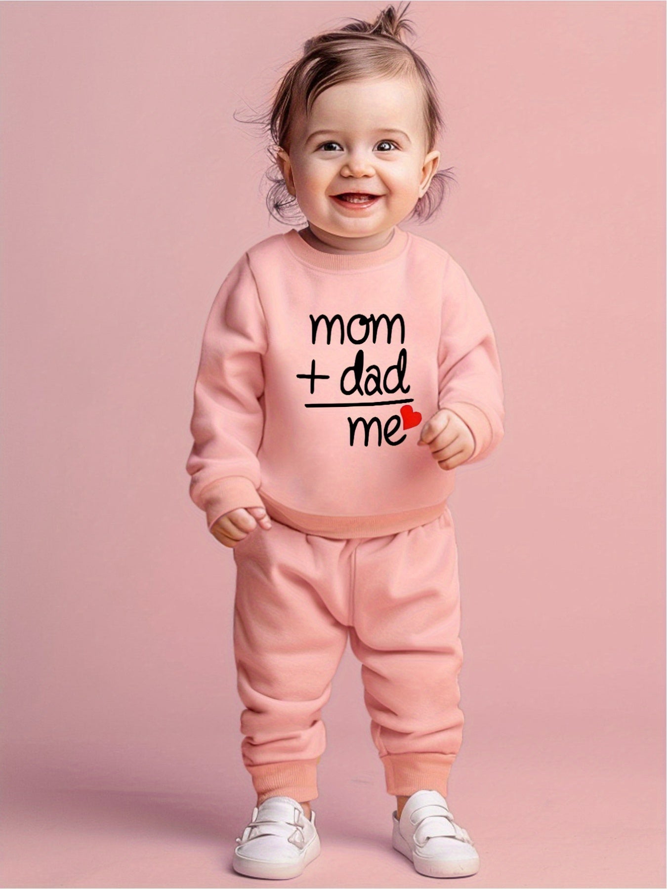 Mom + Dad tracksuit for girls (Pink)