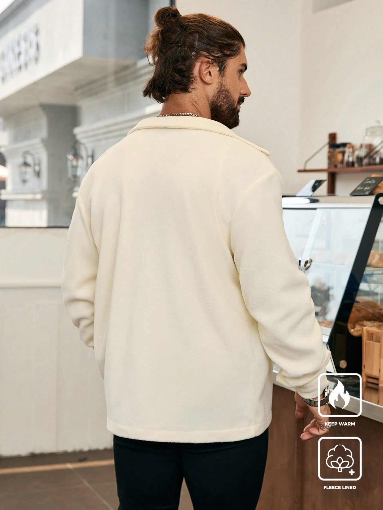 Sherpa Shacket for men-Beige
