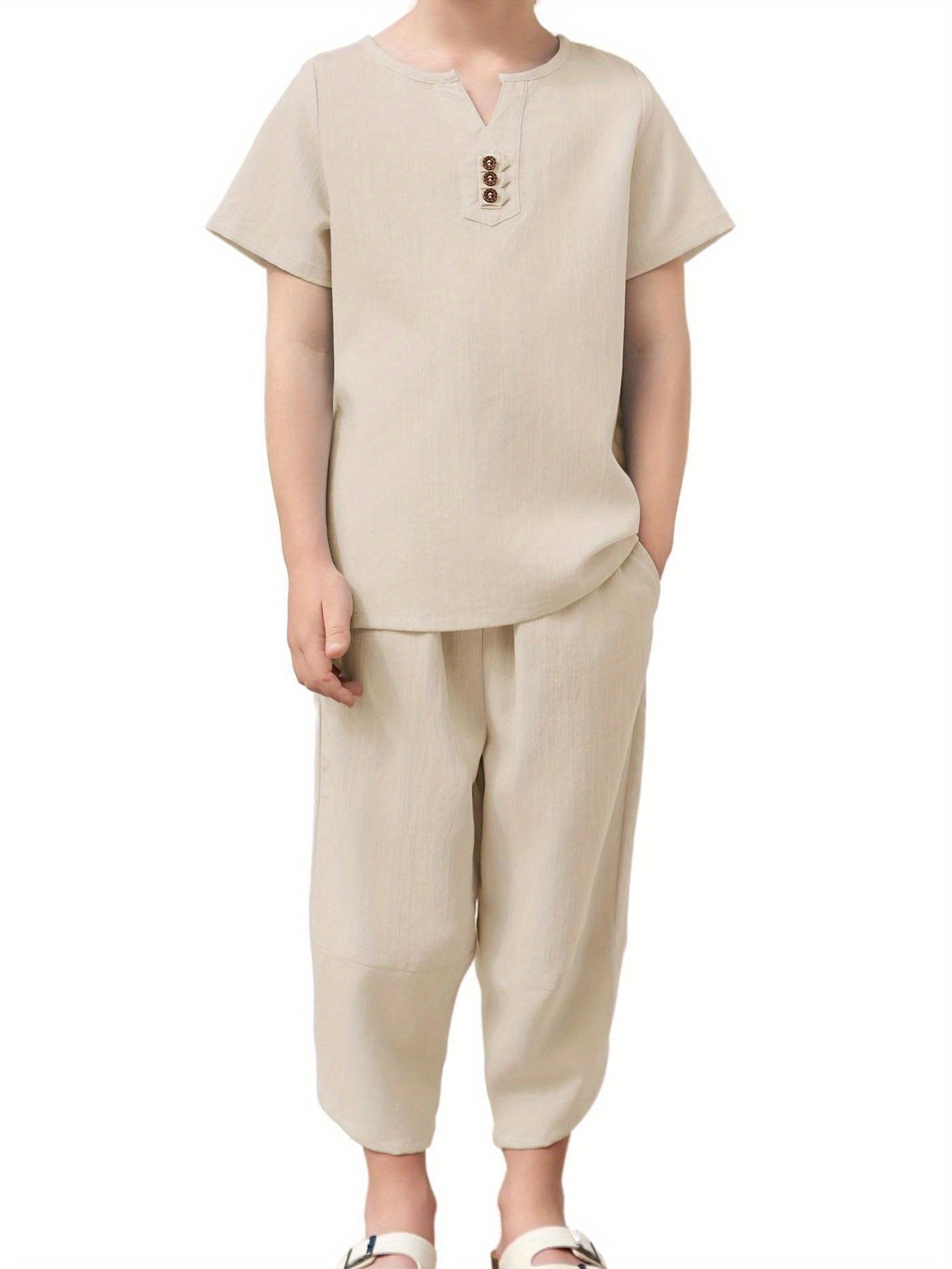 Indian style tracksuit for boys and kids (Cream)