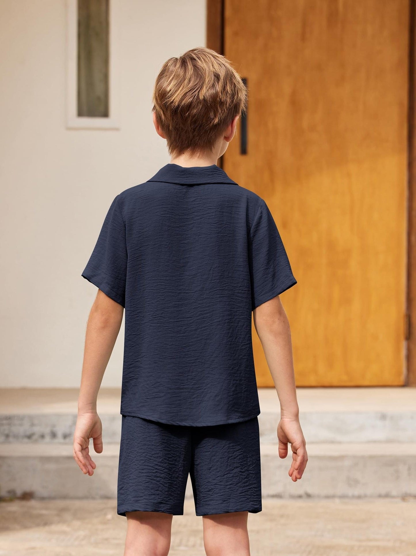 Wrinkles style tracksuit for kids and boys (Navy Blue)