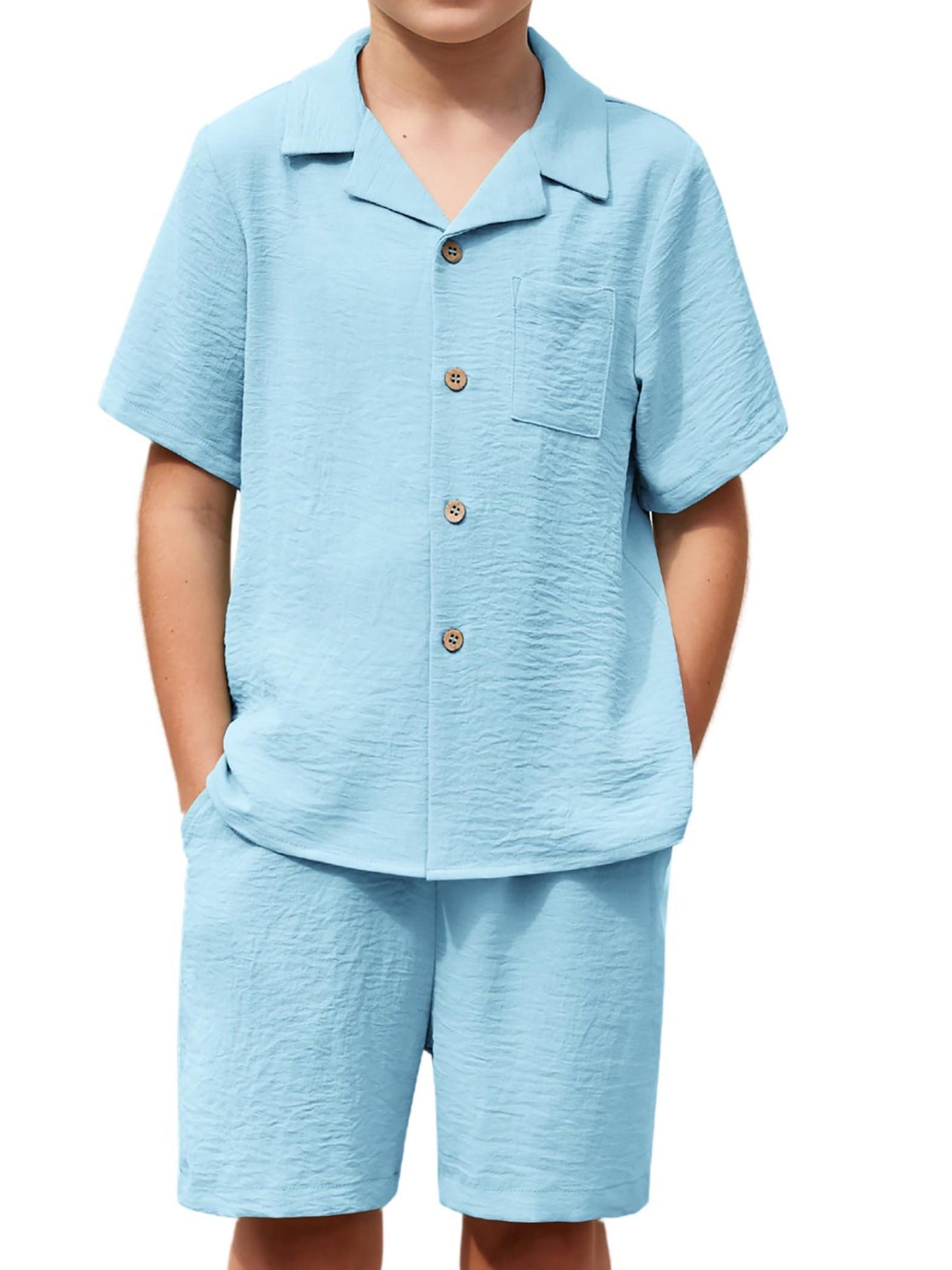 Wrinkles style tracksuit for kids and boys (Light Blue)