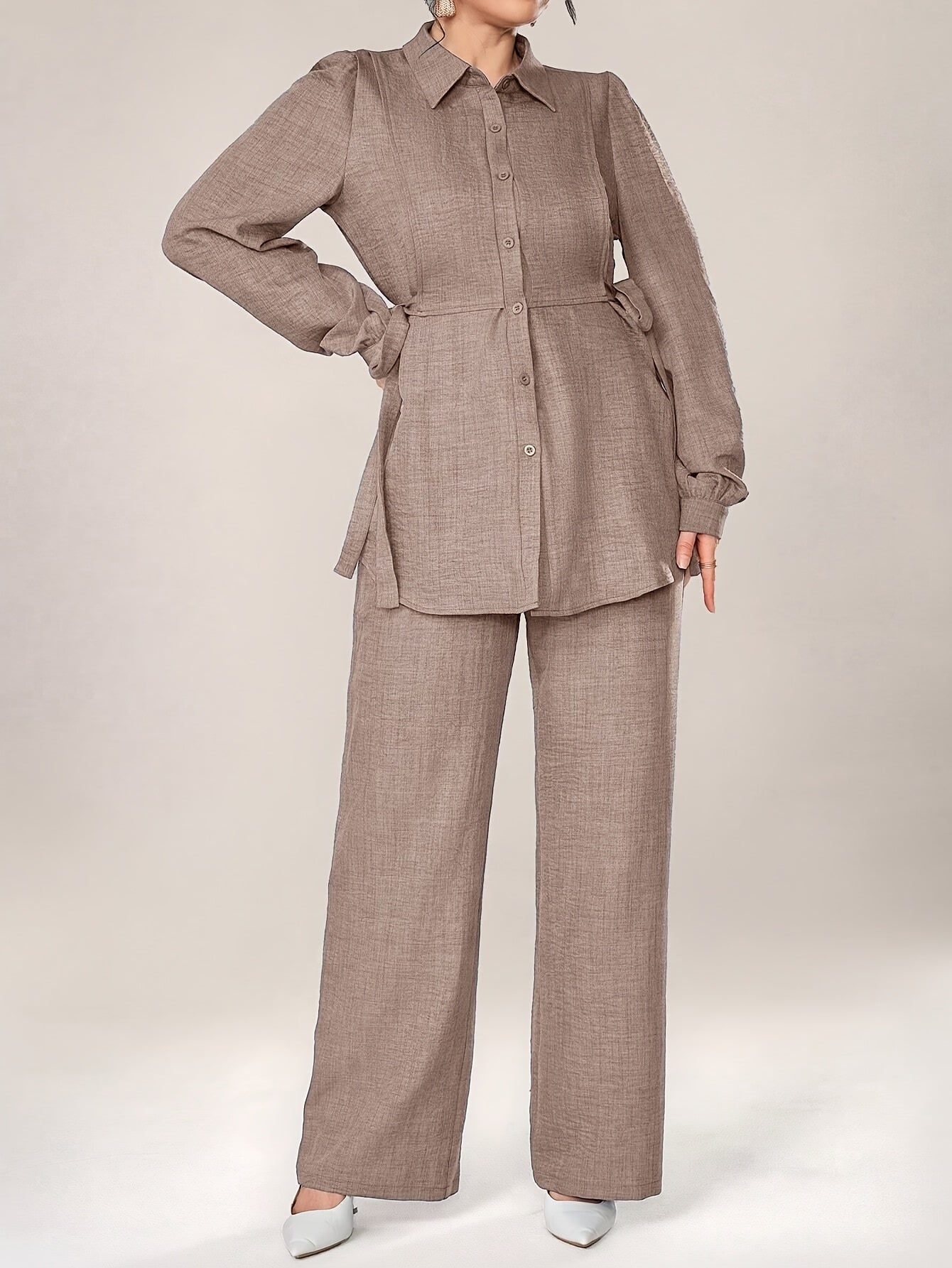 Side stripe 2 piece set (Khaki)