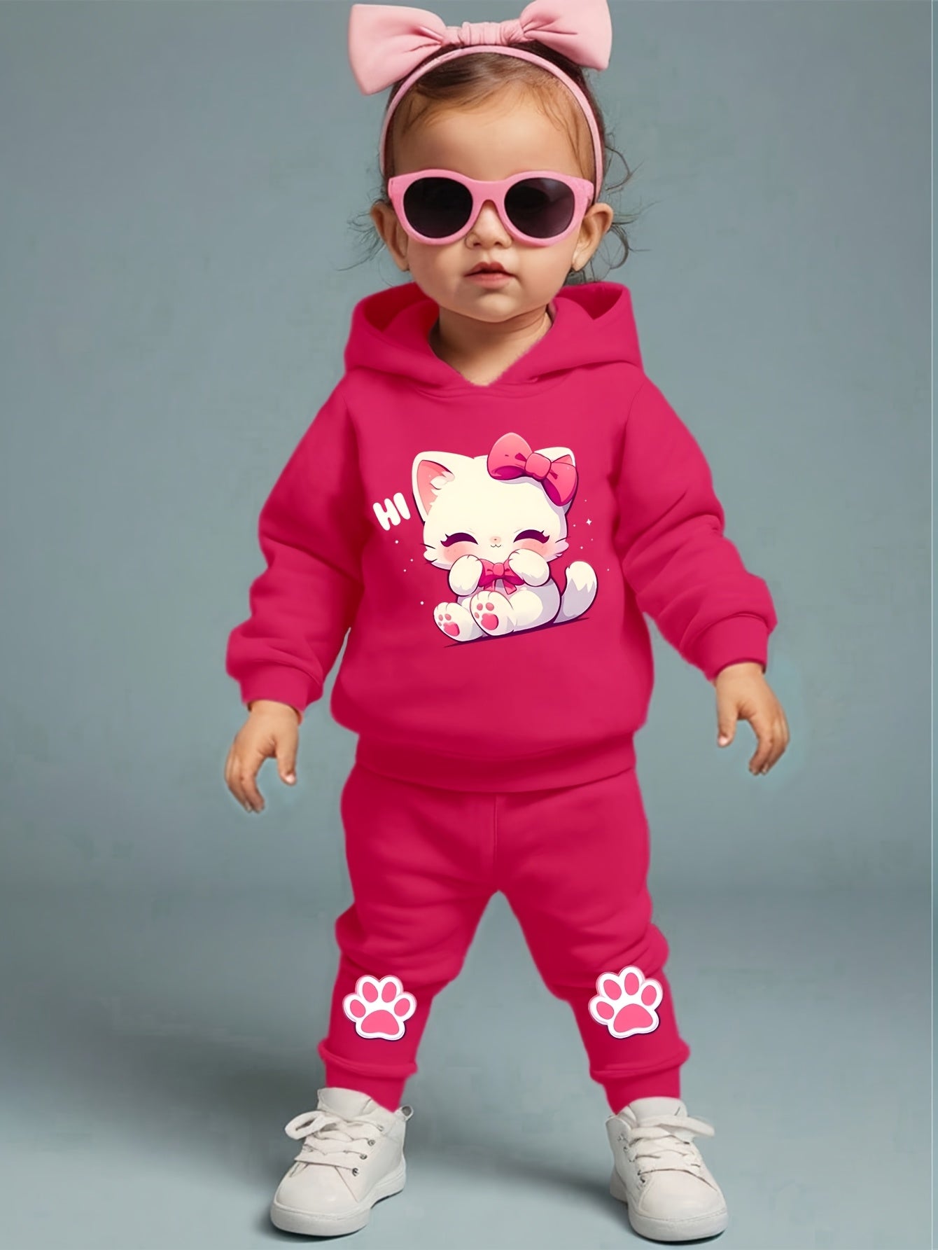 Cute cate tracksuit for girls