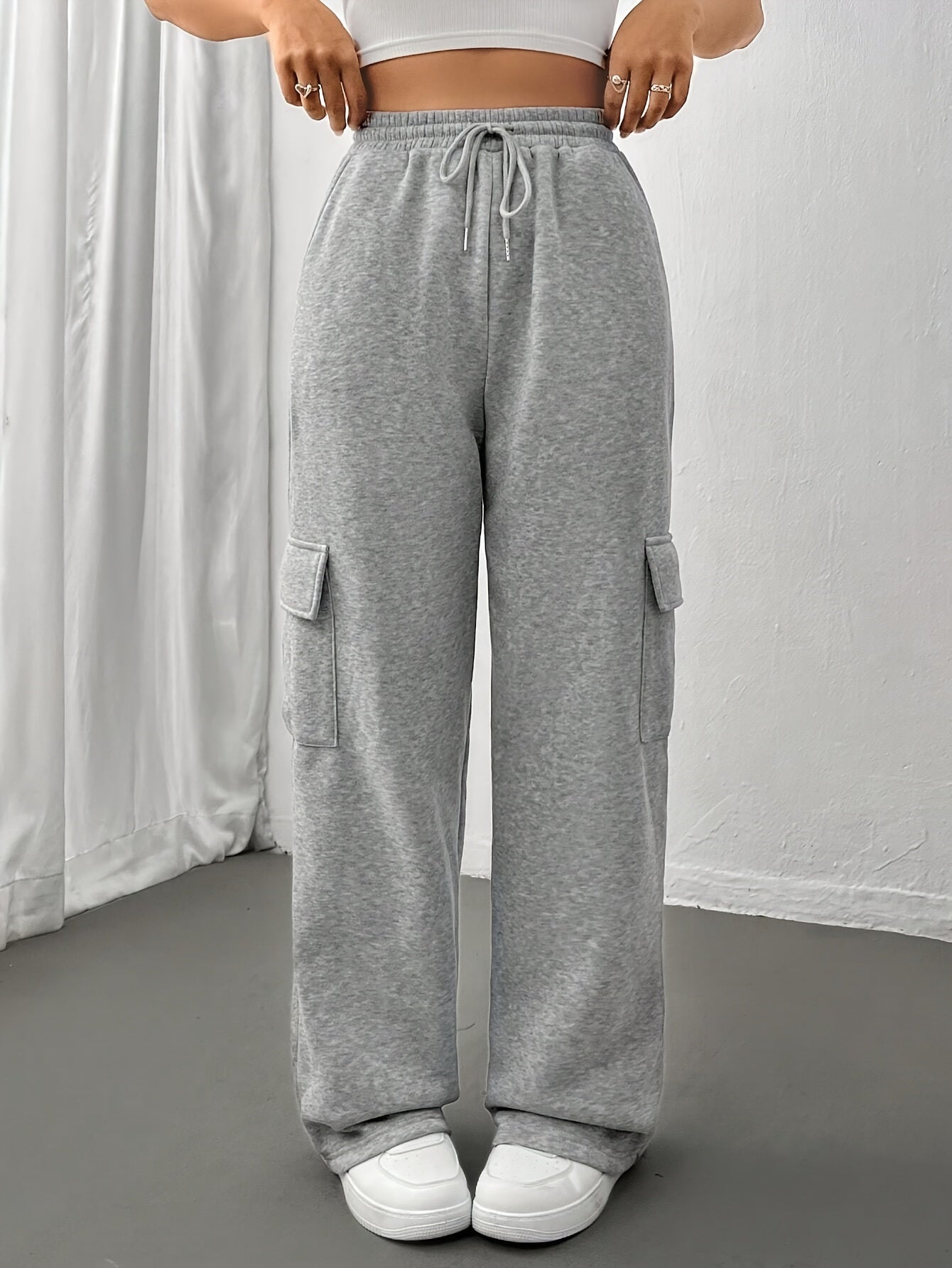 Baggy trouser pants for women (Light Grey)