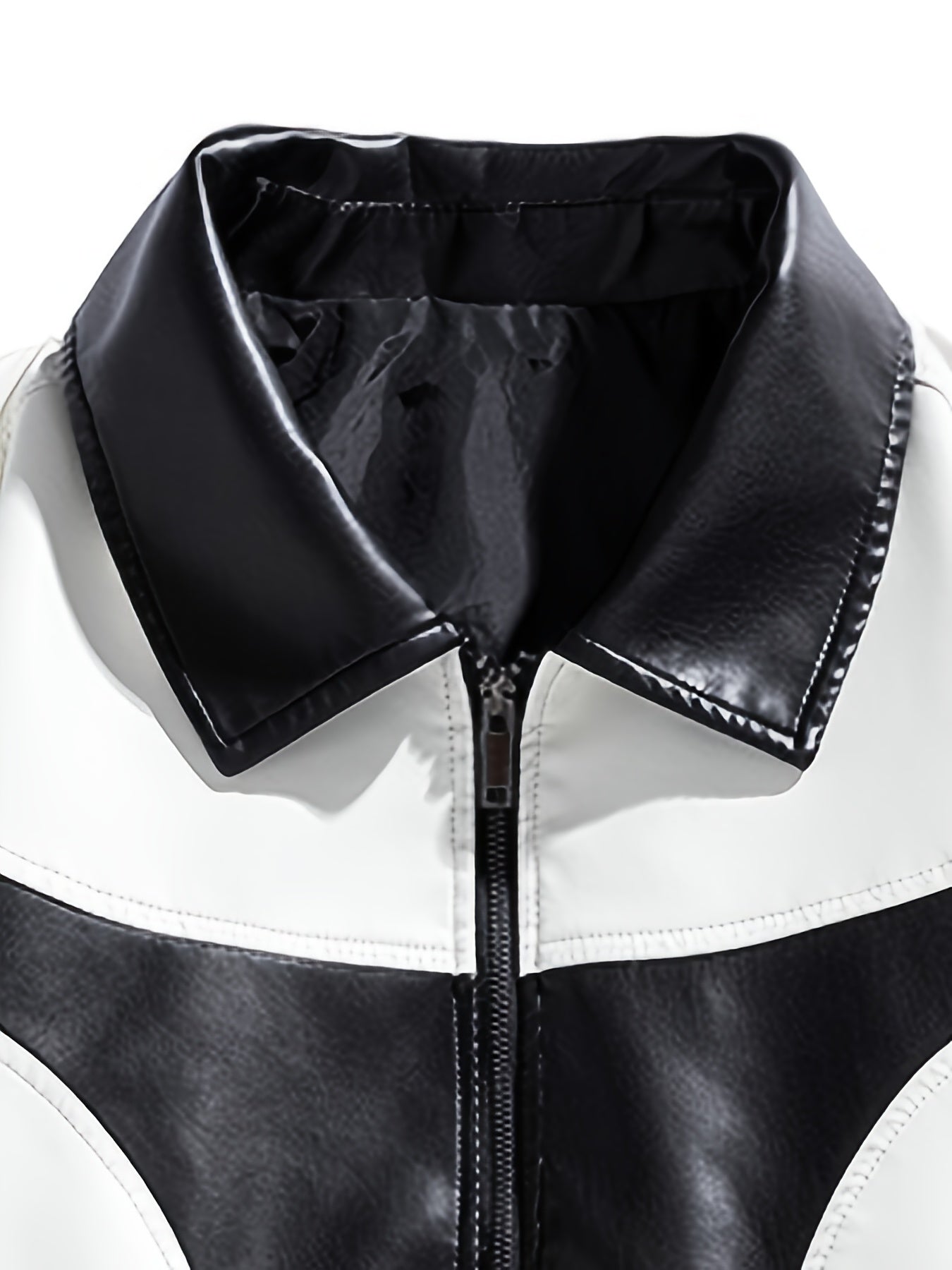 Italian bikers Jacket (Black-White)