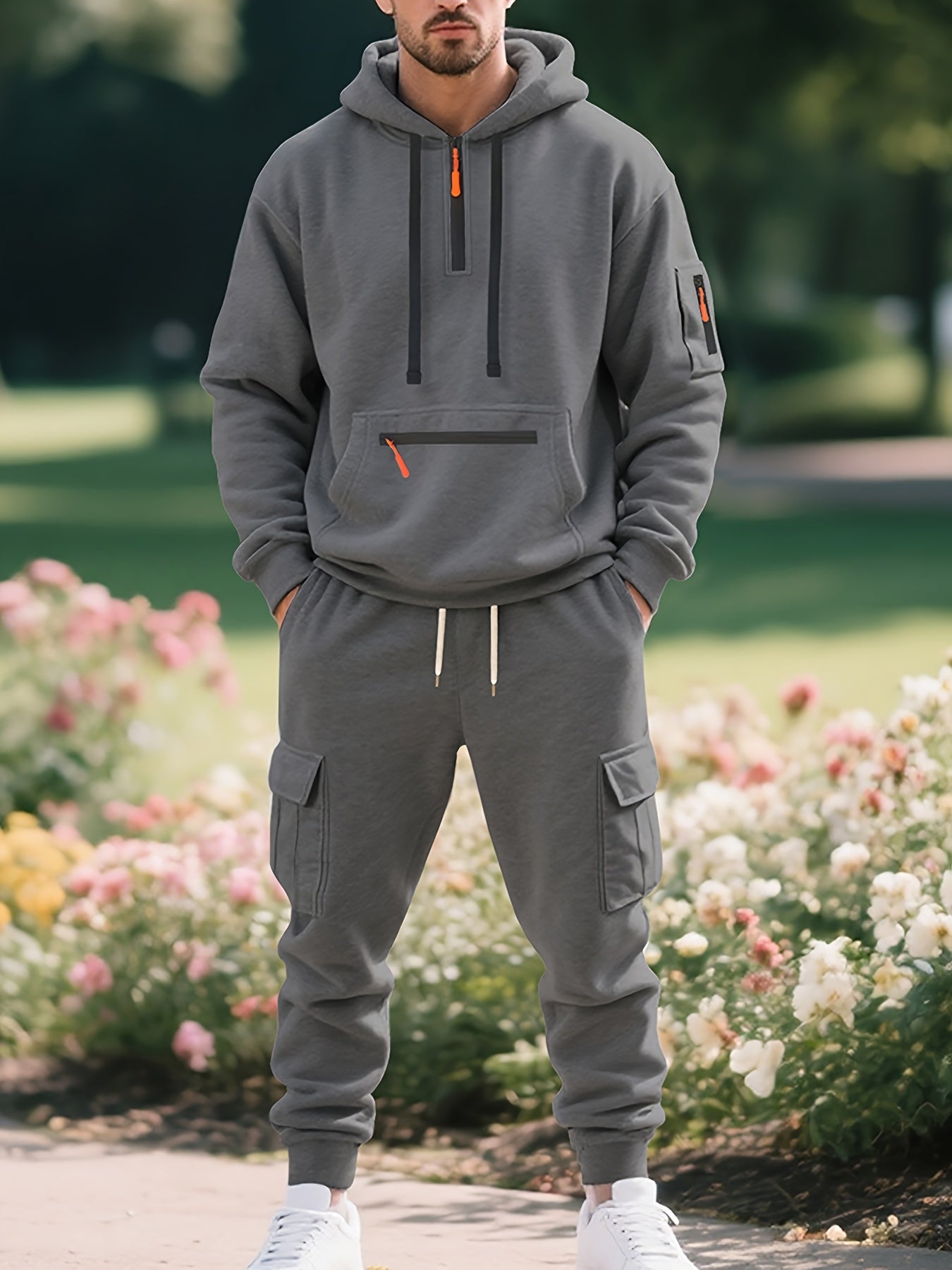 Zipper tracksuit for winter (grey)