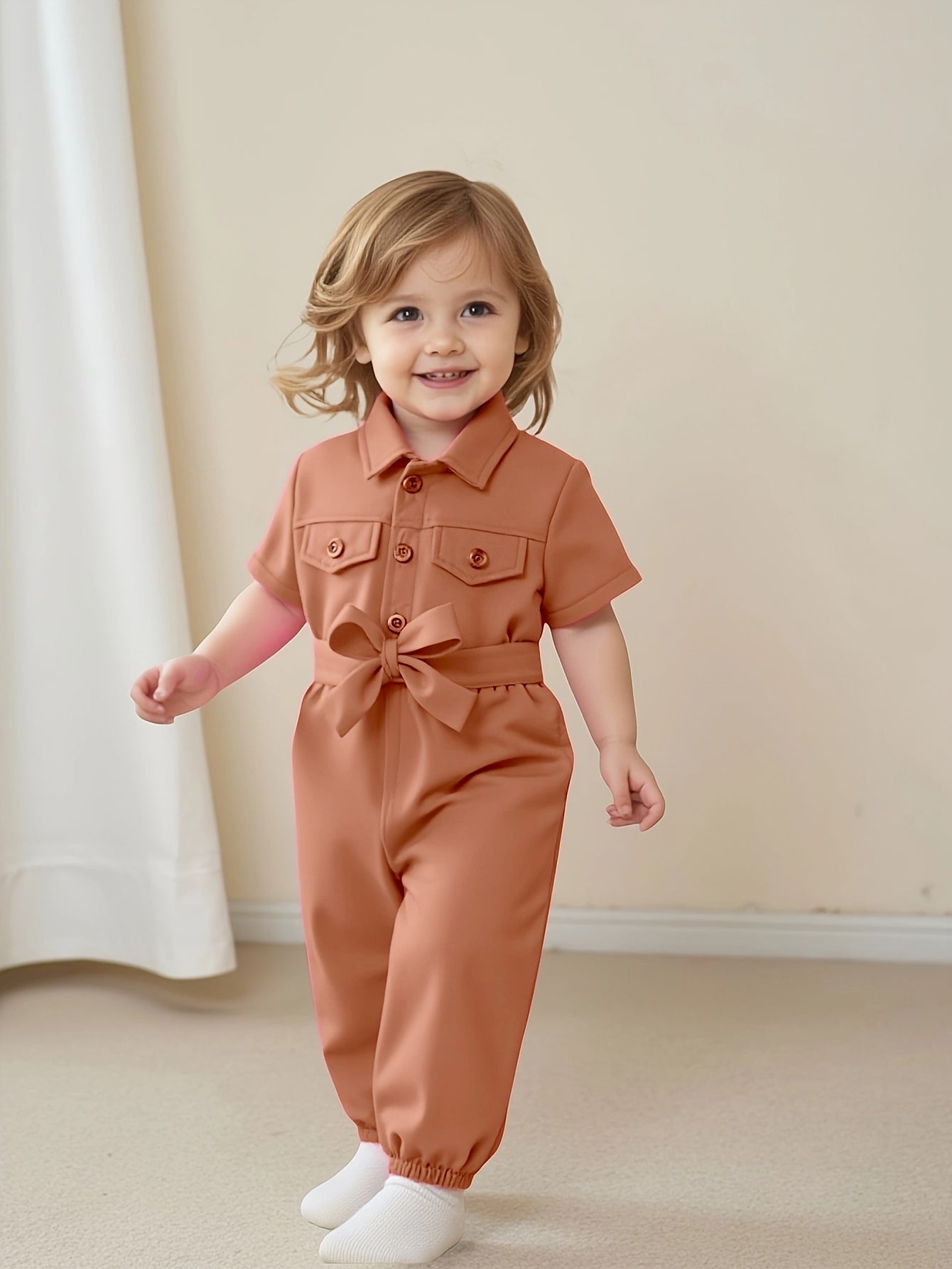 Vibrant romper for girls (brown)