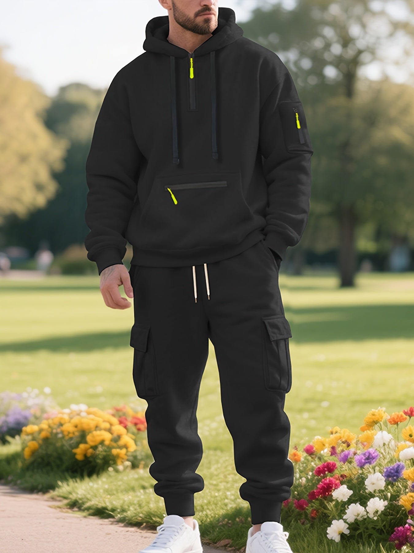 Zipper tracksuit for winter (black)