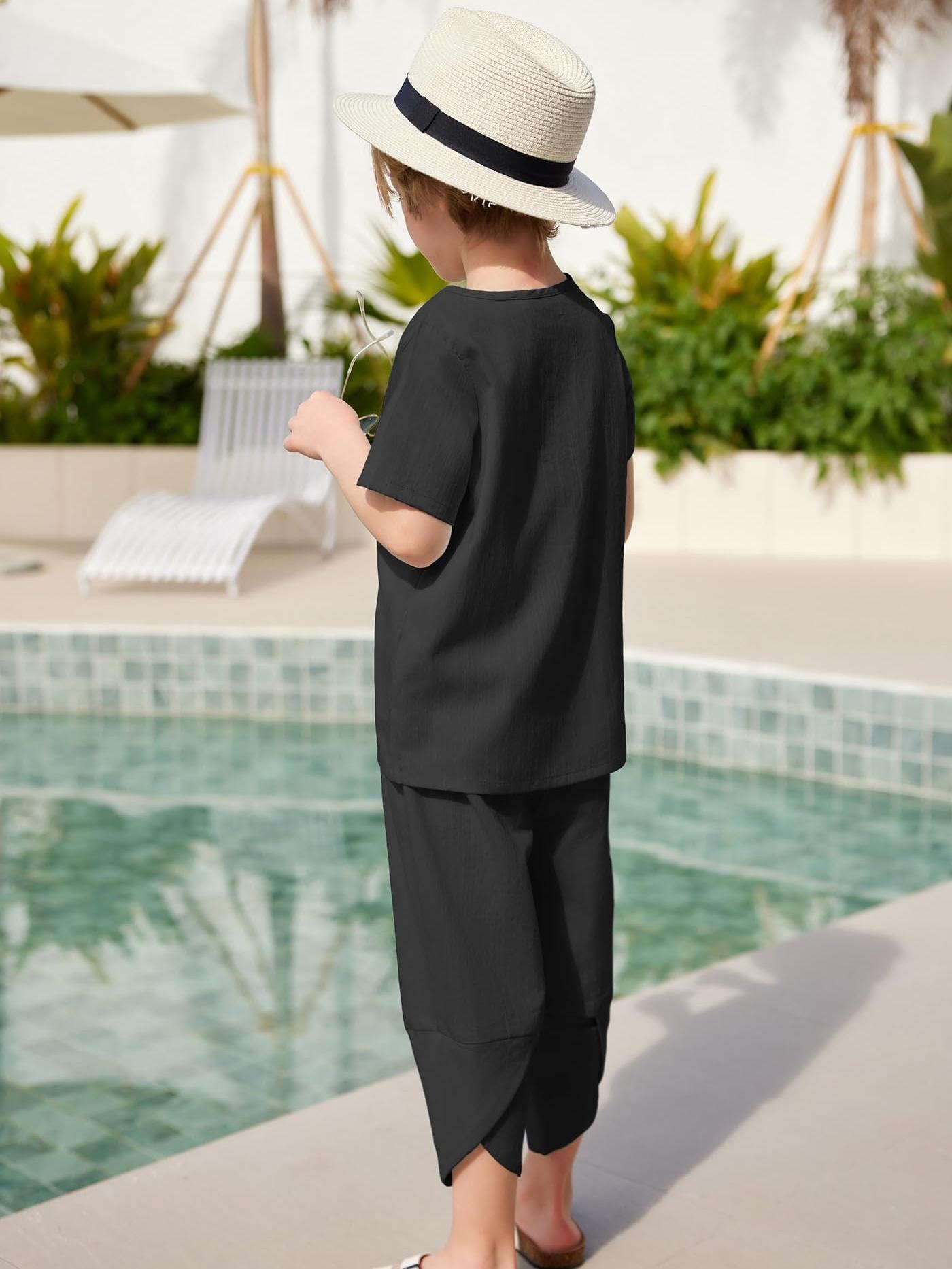 Indian style tracksuit for boys and kids (Black)