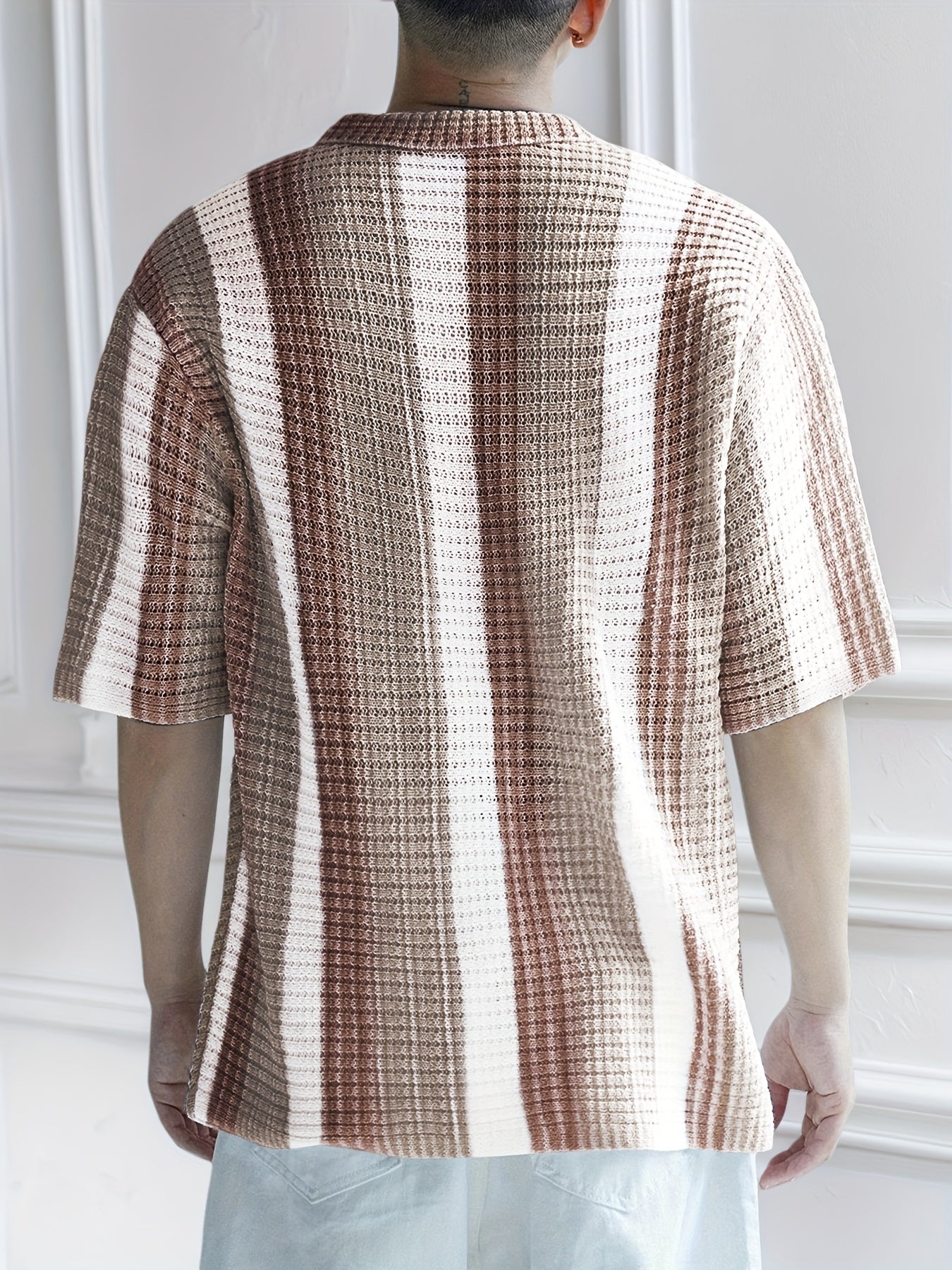 French shirt (Brown-White)