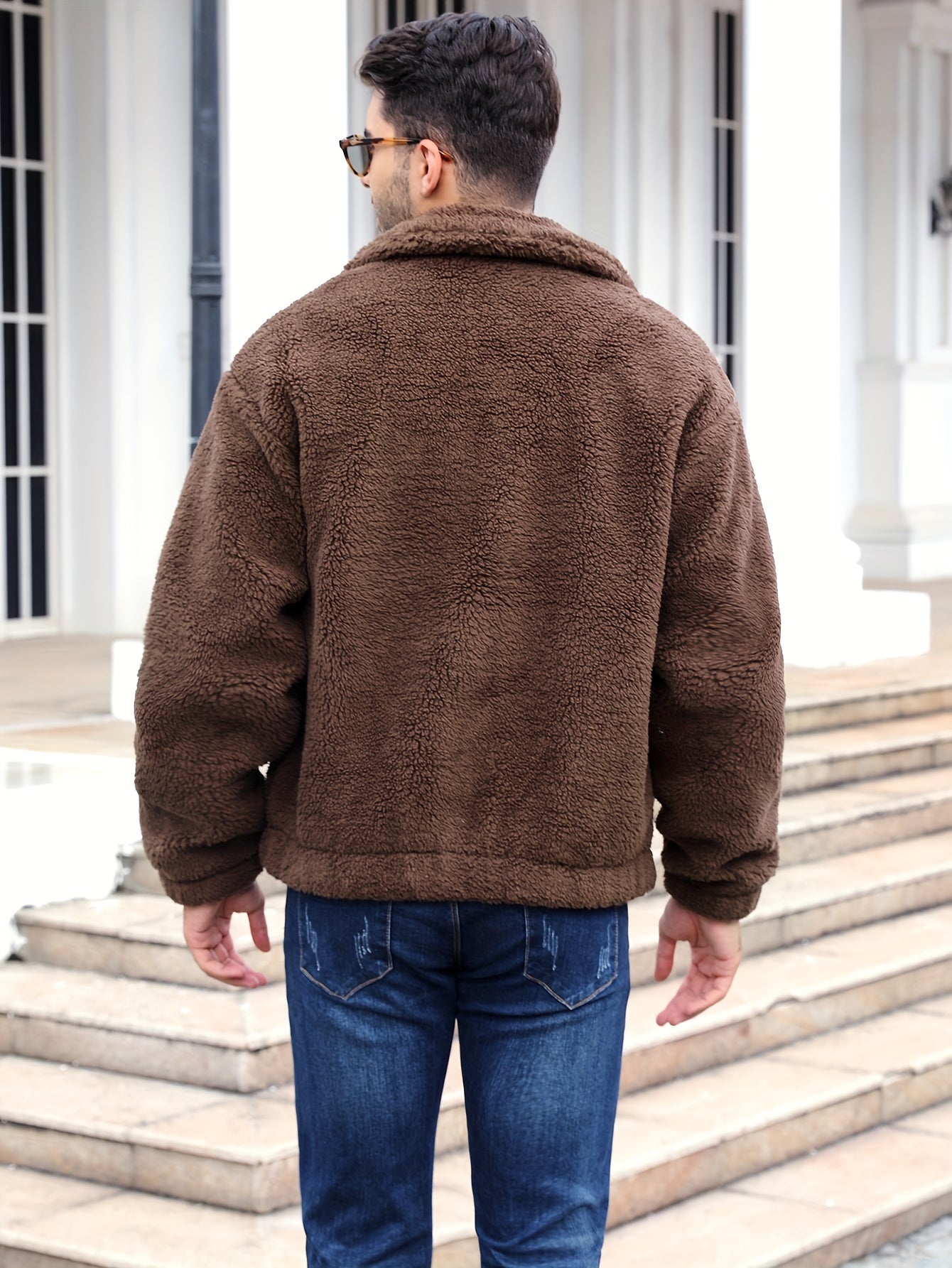NYC zip up coat (Coffee)