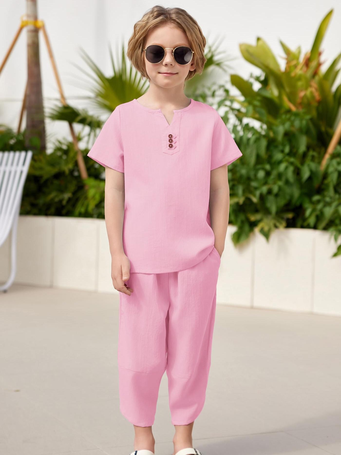 Indian style tracksuit for boys and kids (Pink)