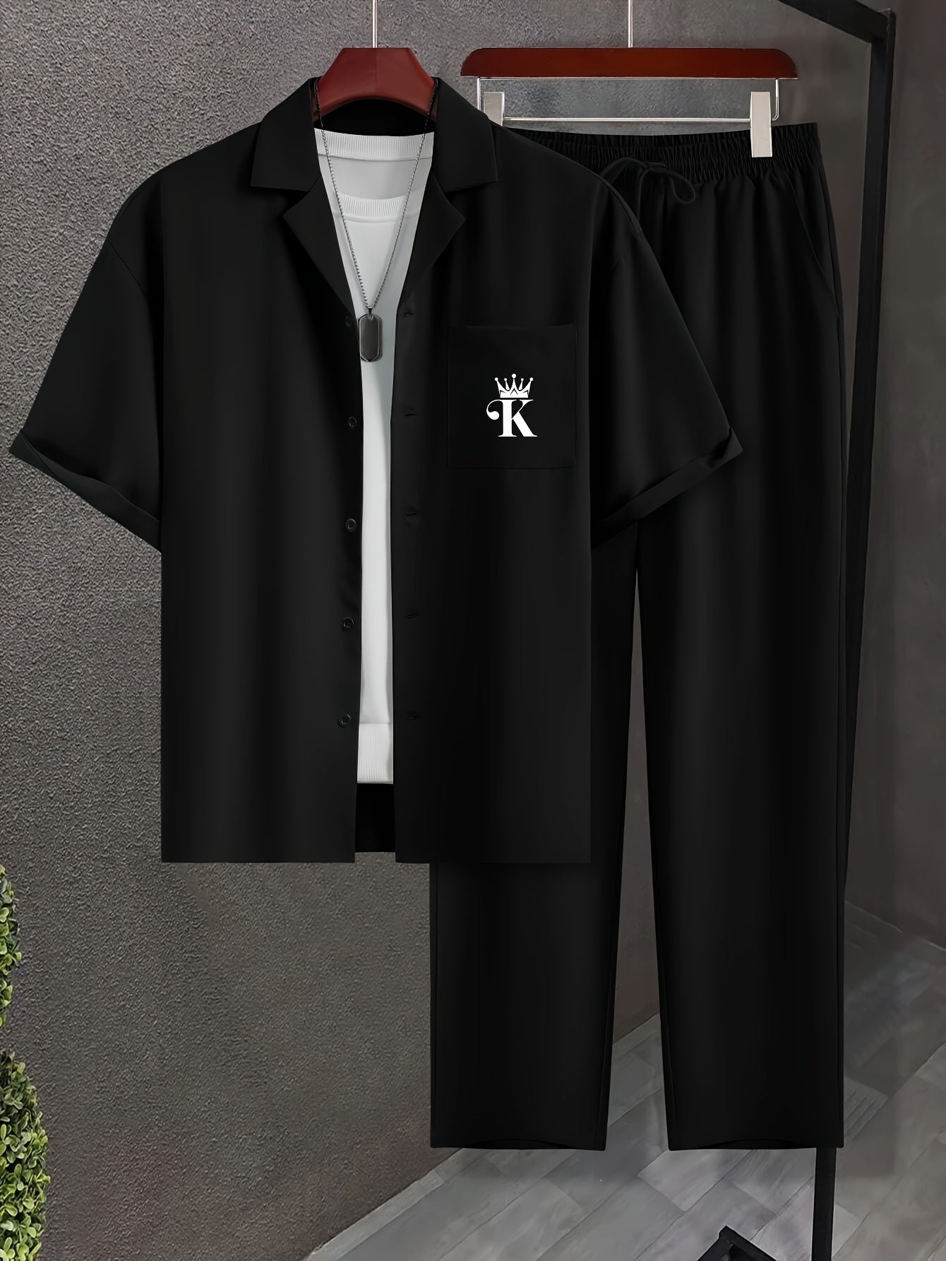 King Printed Tracksuit (Black)