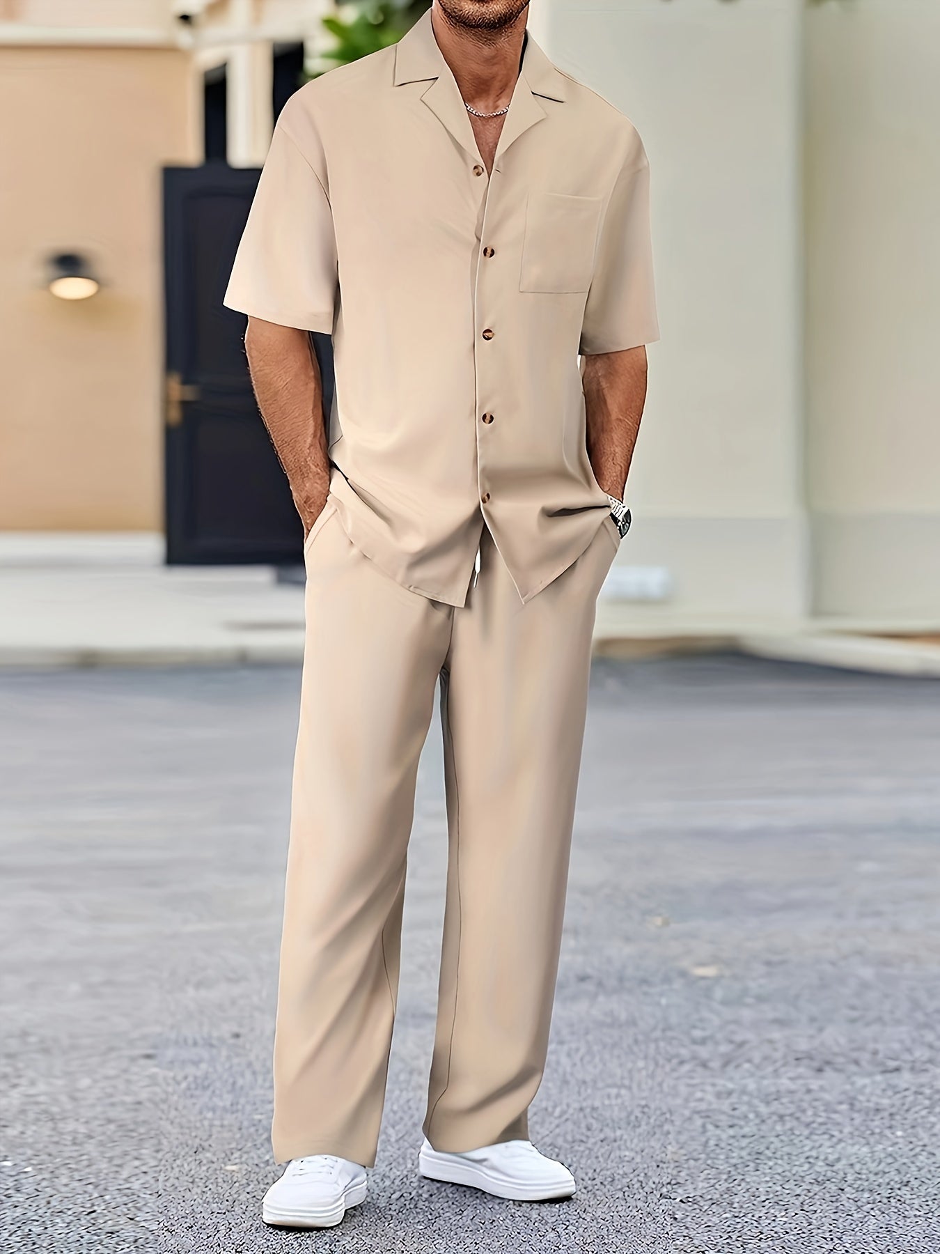 Decent Cuban Collar Tracksuit (Apricot)