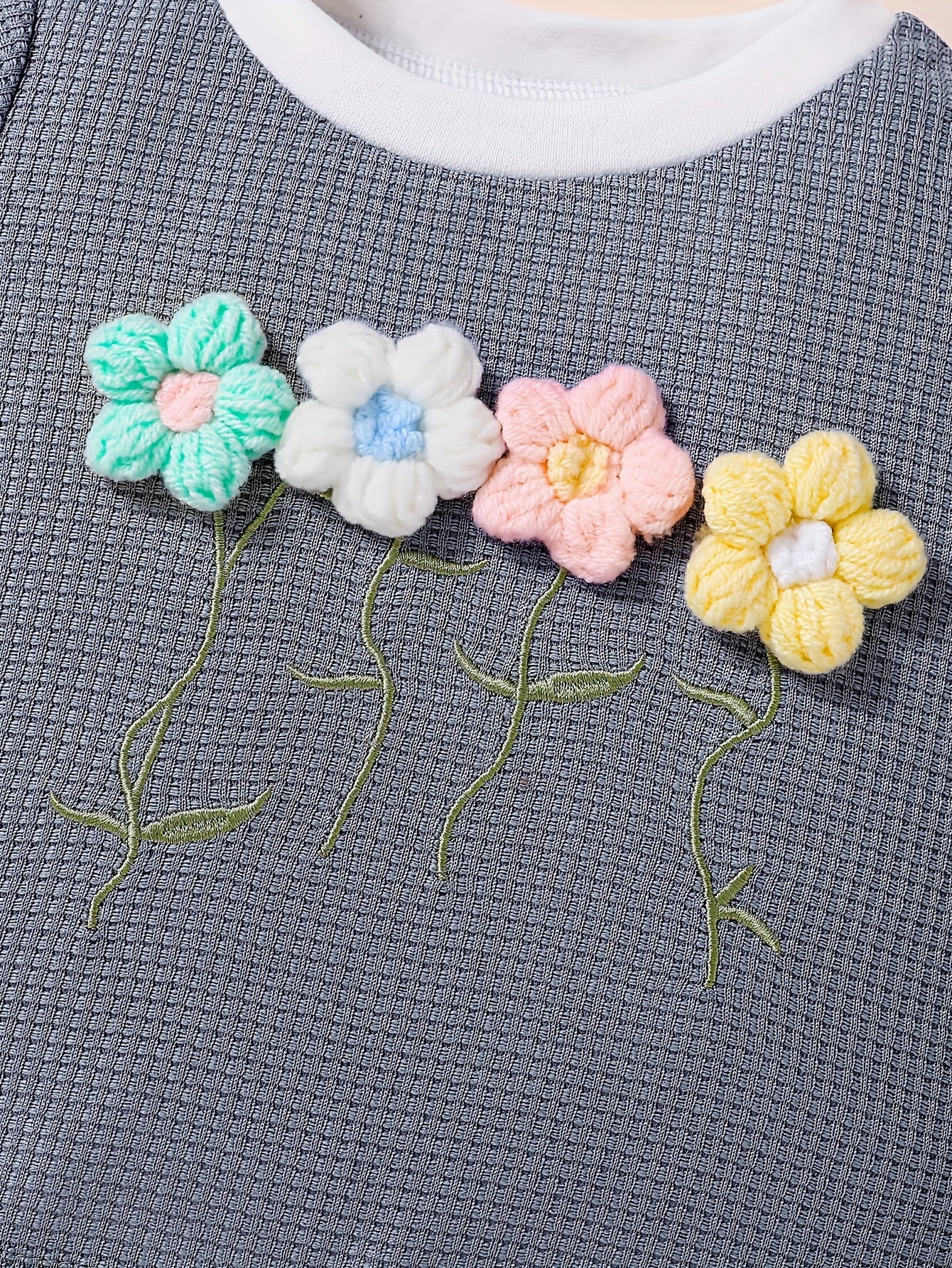 Crochet flower 2 piece set for girl's