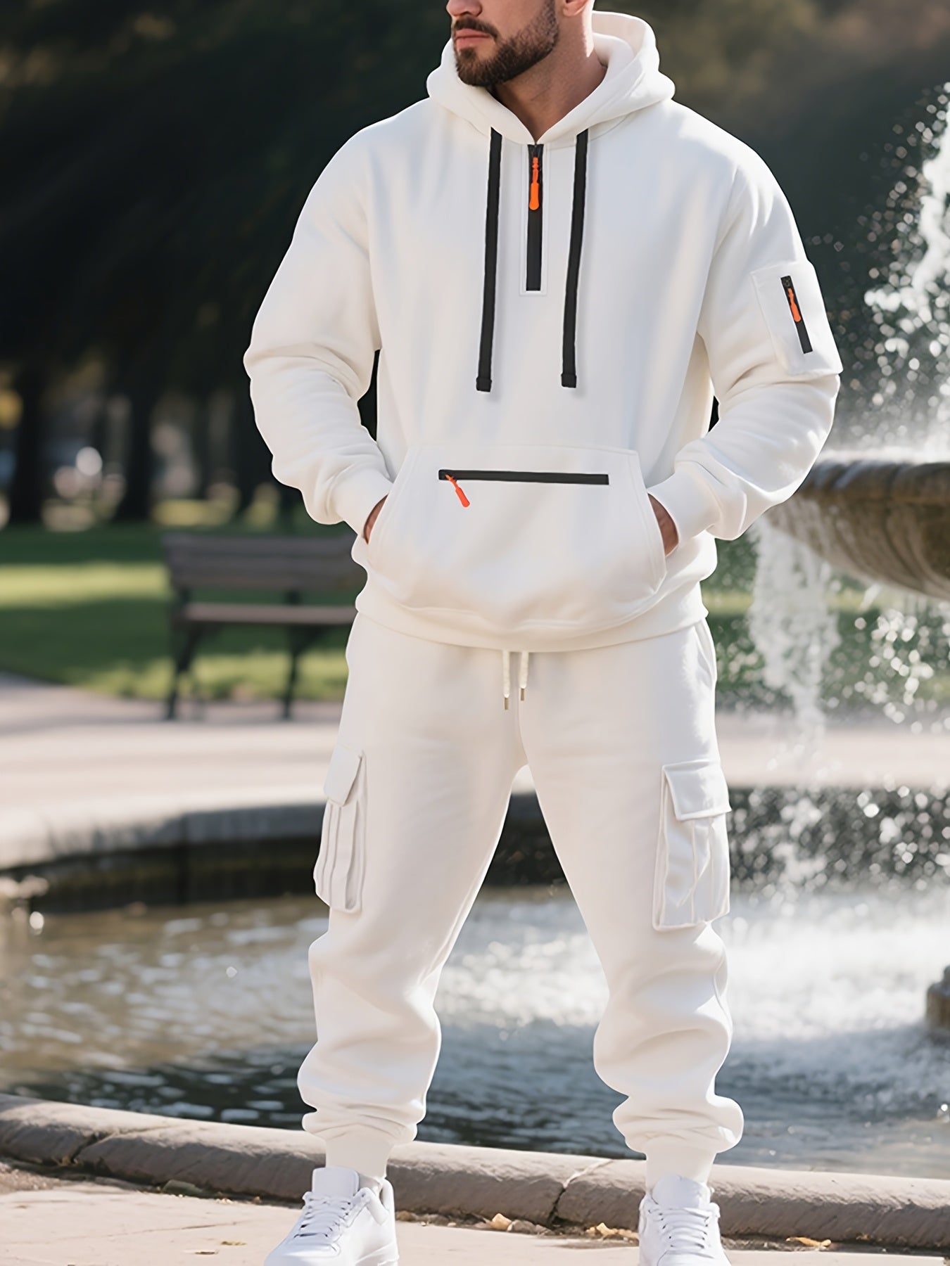 Zipper tracksuit for winter (white)