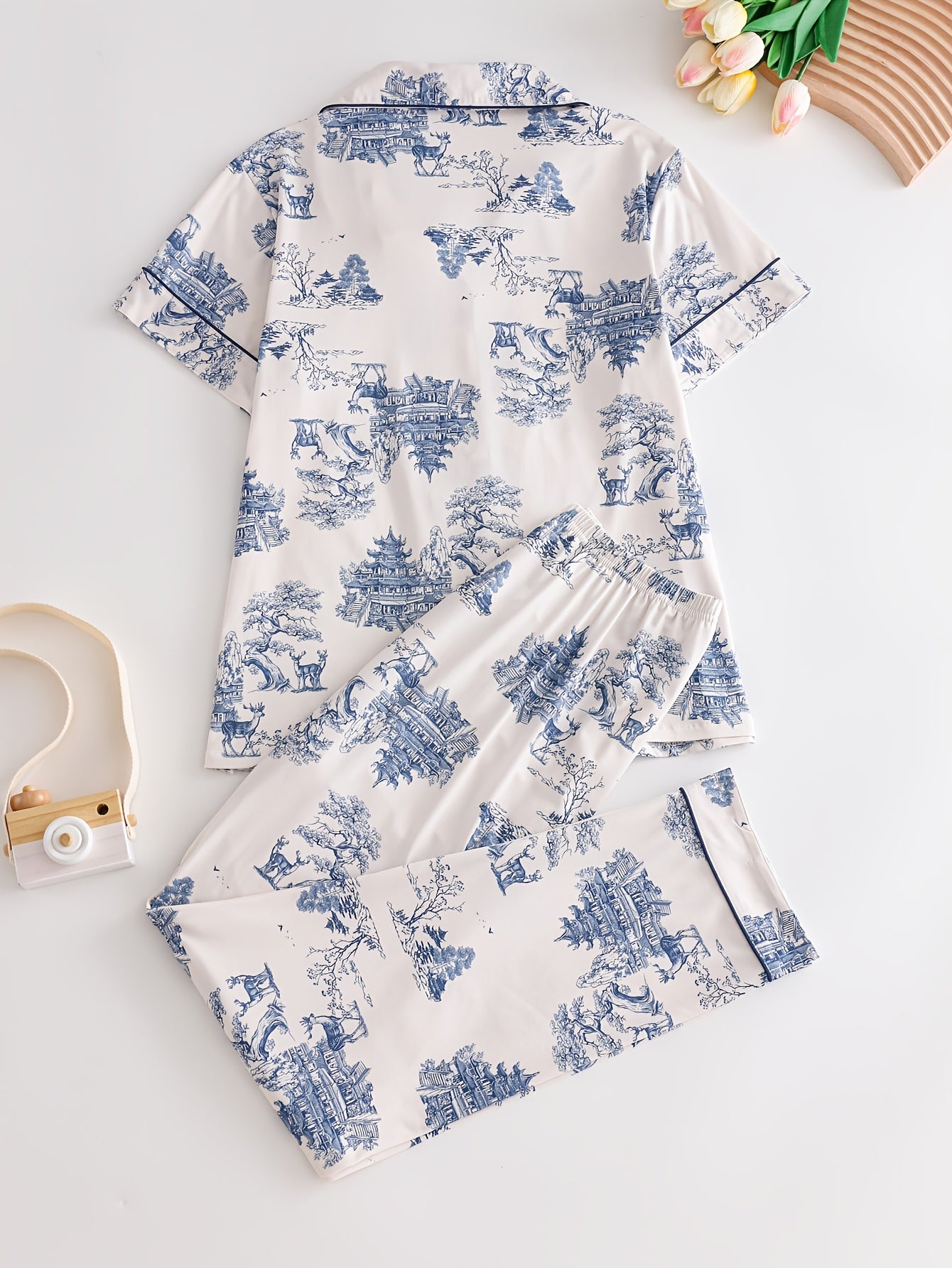 Vintage style Pj set for women (Blue)