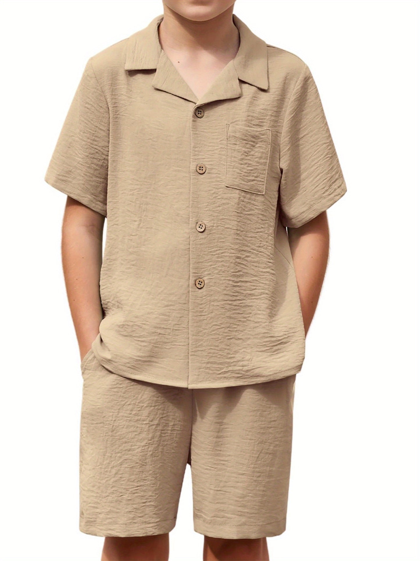 Wrinkles style tracksuit for kids and boys (Khaki)