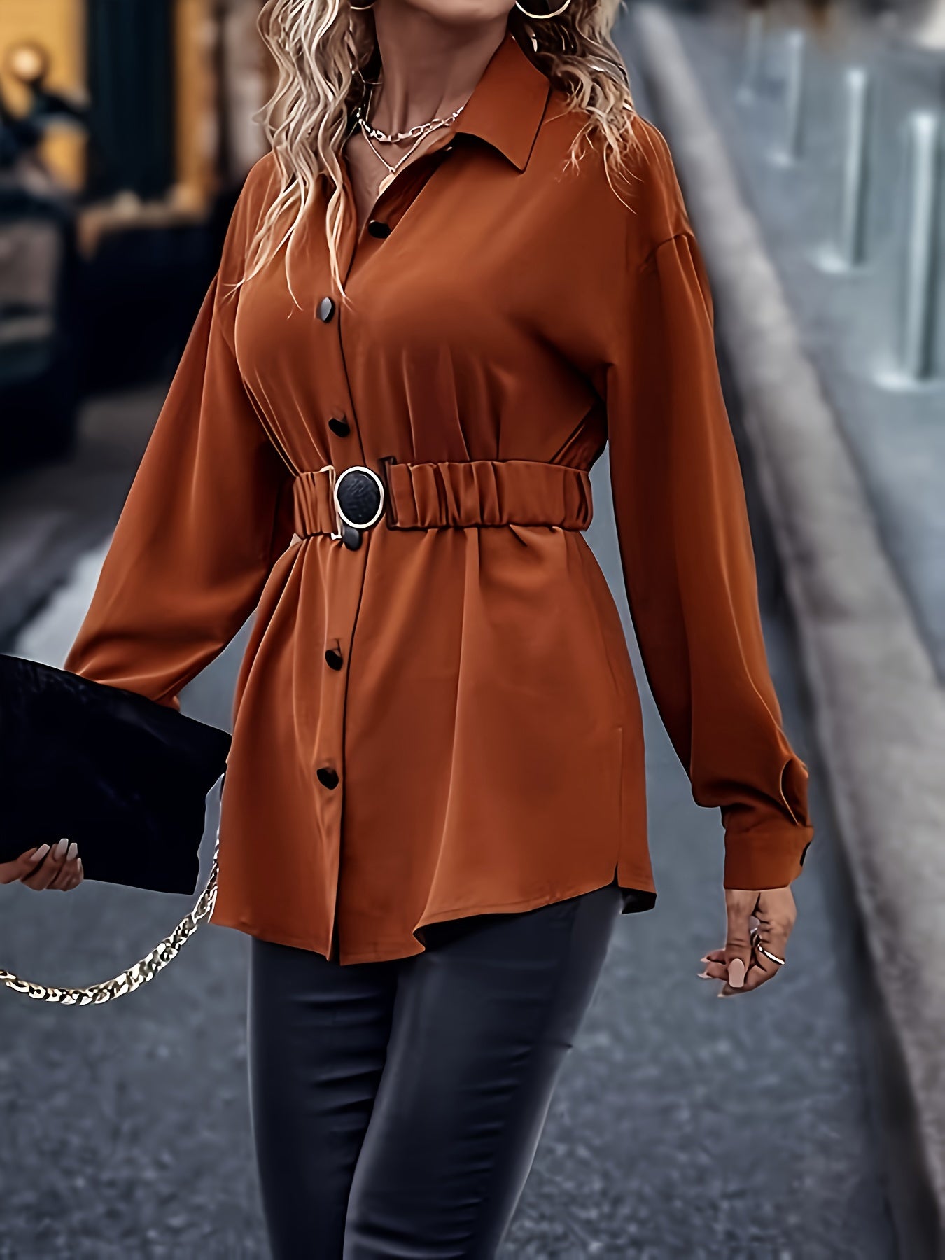 Chic drop shoulder blouse