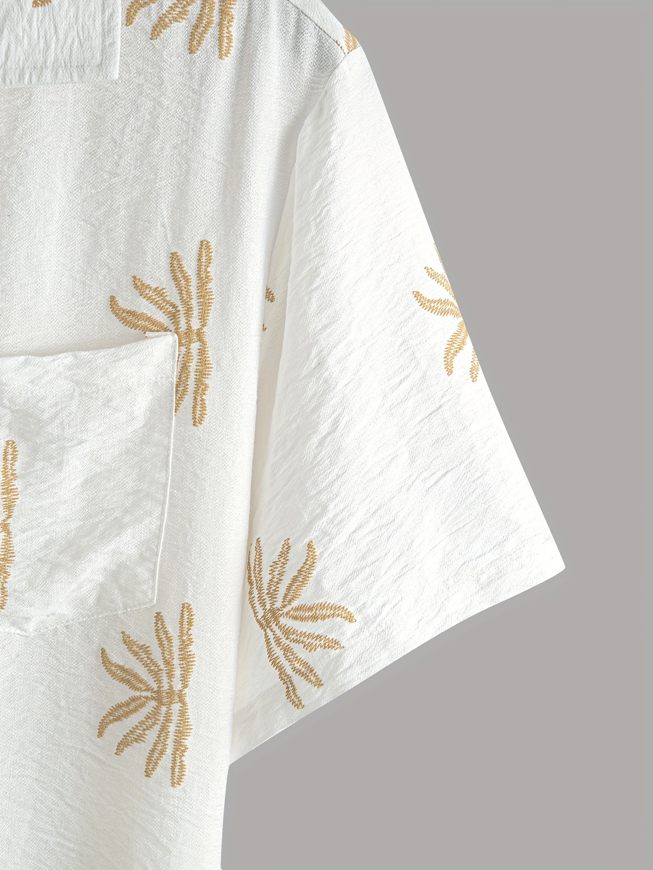 Floral embroidered shirt for men's (White)
