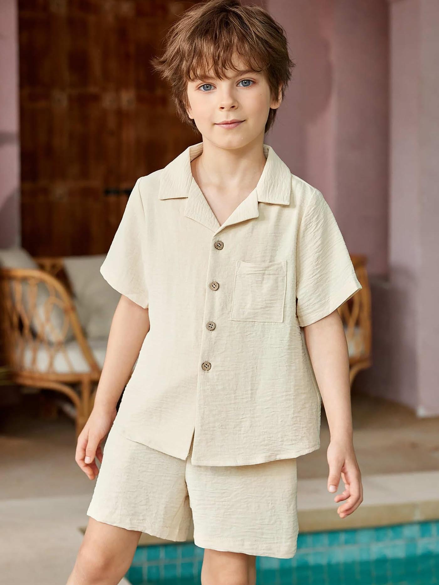 Wrinkles style tracksuit for kids and boys (Beige)