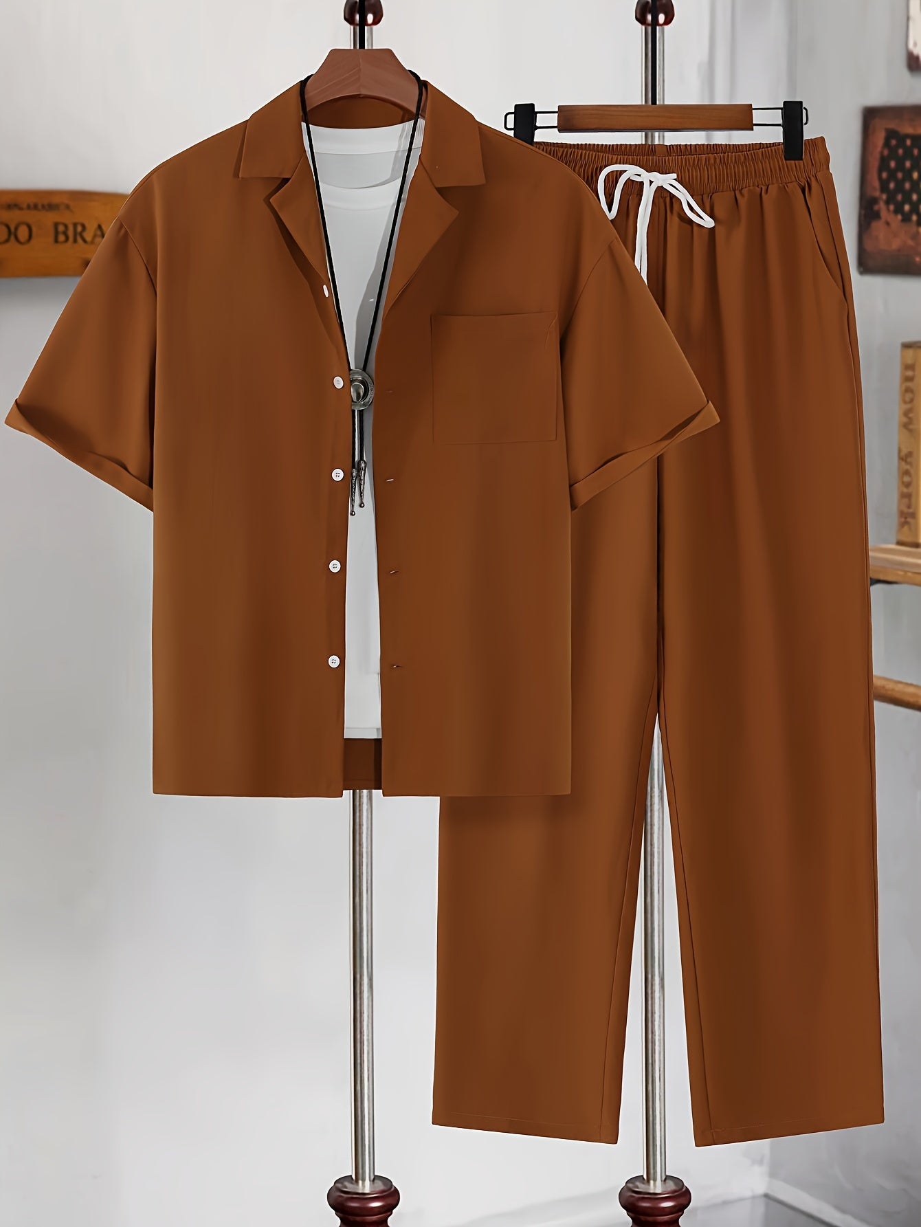 Decent Cuban Collar Tracksuit (Brown)